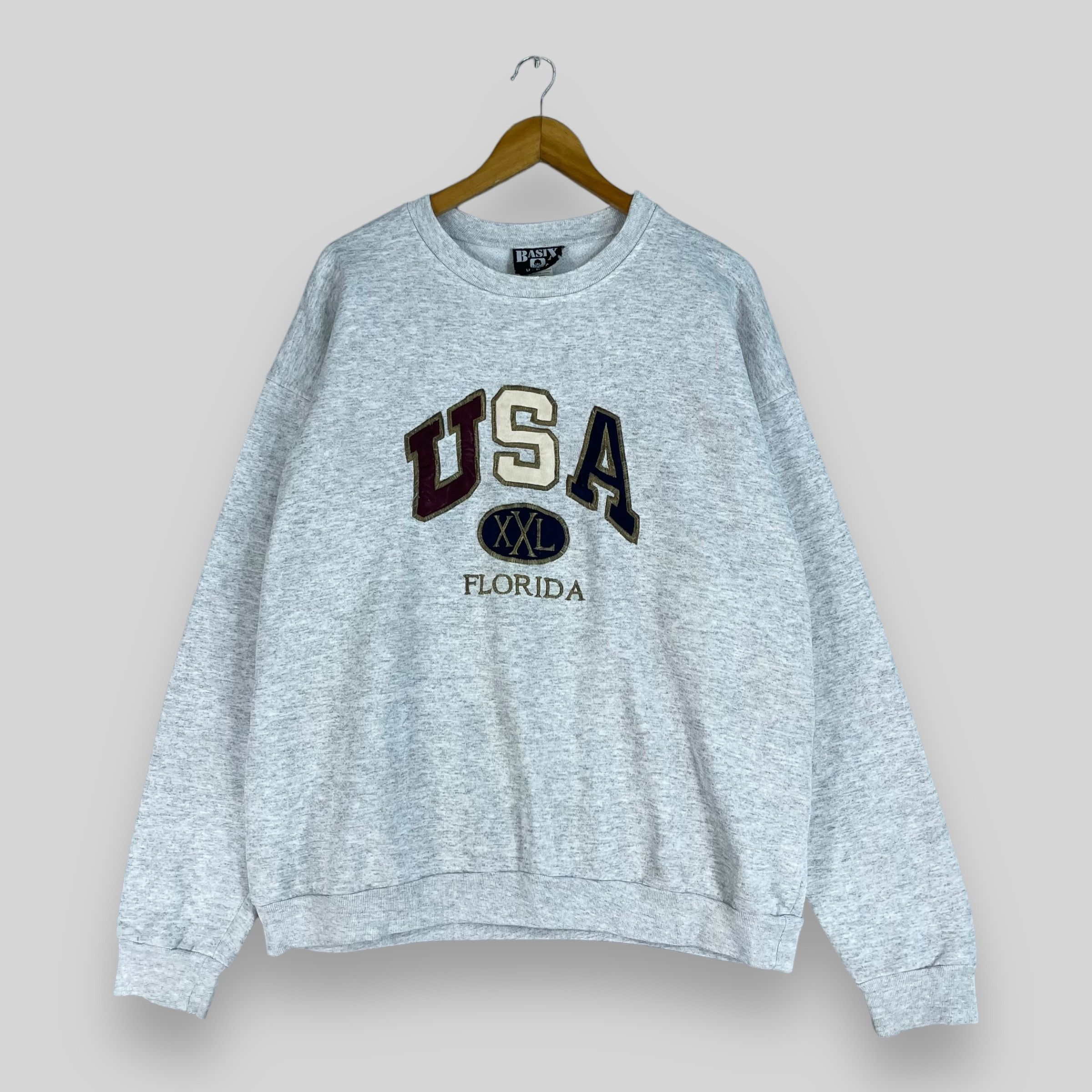 Vintage FLORIDA Spellout Embroidery Crewneck Sweatshirt