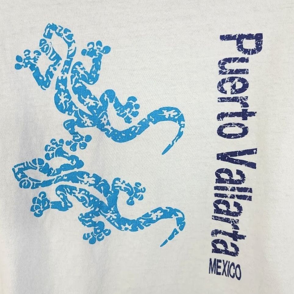 Vintage VINTAGE Yazbek Puerto Vallarta T Shirt Mens 2XL White Gecko Lizard Travel Tourist Tee Shirt For Men Size US XXL / EU 58 / 5 - 5 Thumbnail