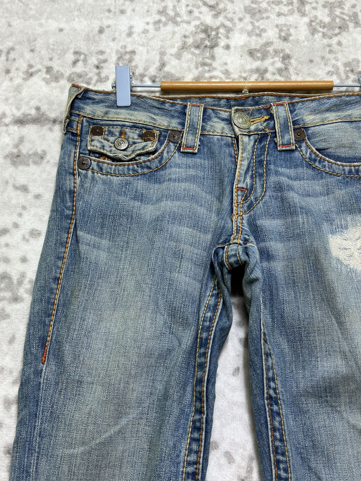True Religion True Religion Joey Big T Bootcut Low Rise Distressed Jeans Size US 30 / EU 46 - 4 Thumbnail