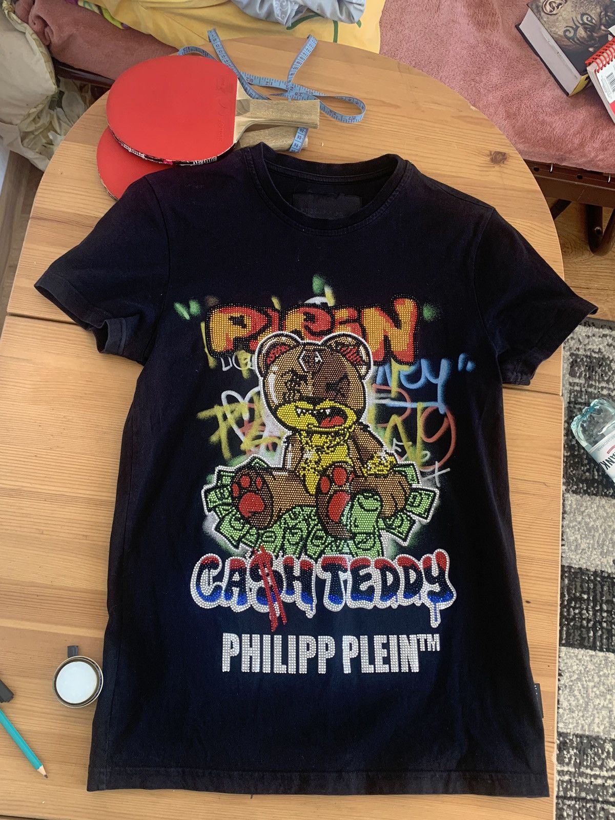 image of Philipp Plein Philipp Plain Cash Teddy in Black, Men's (Size Small)