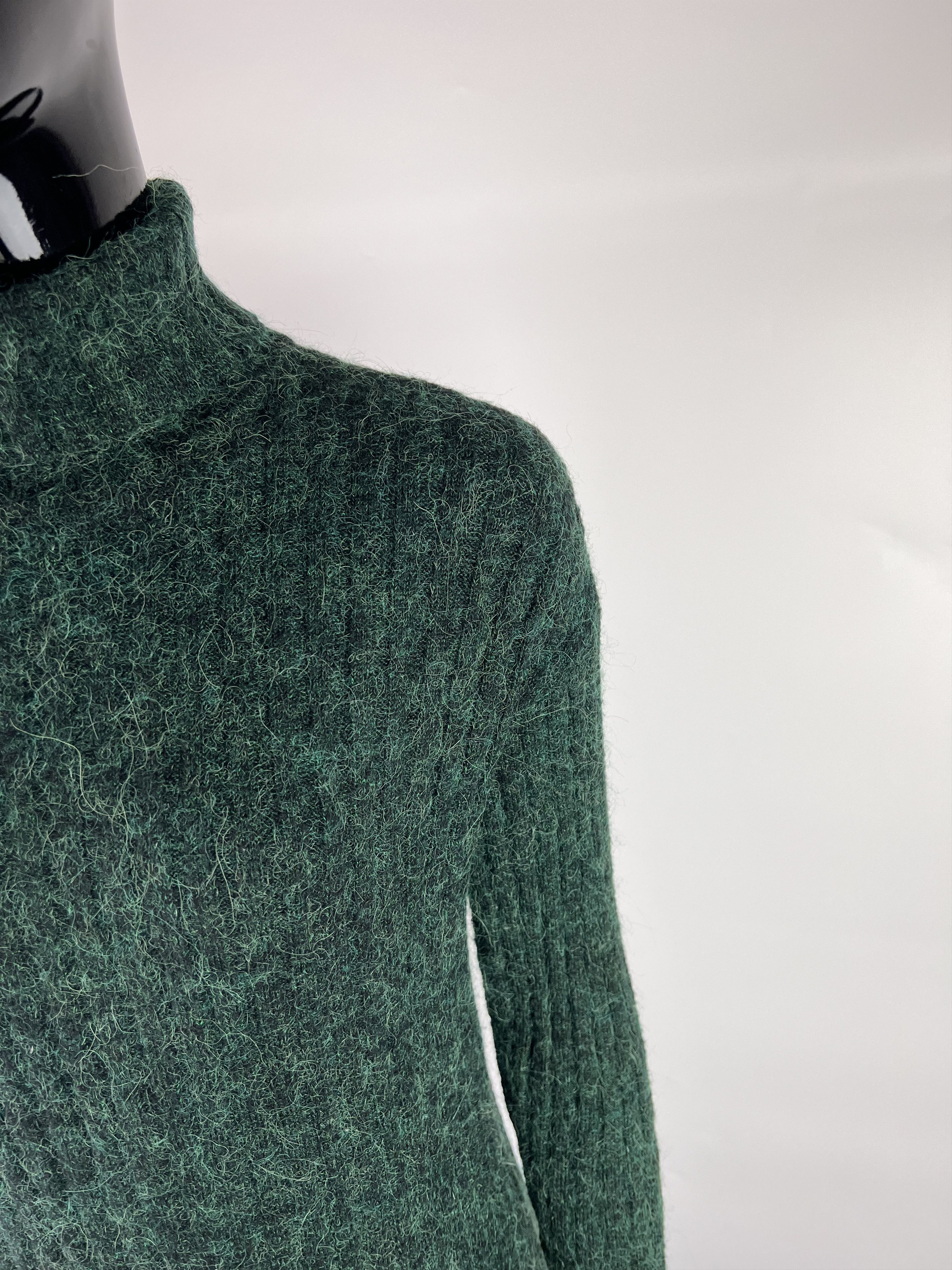 Designer Mbym Green Alpaca Long Sleeve Dress Size XS/S Size XS / US 0-2 / IT 36-38 - 5 Thumbnail