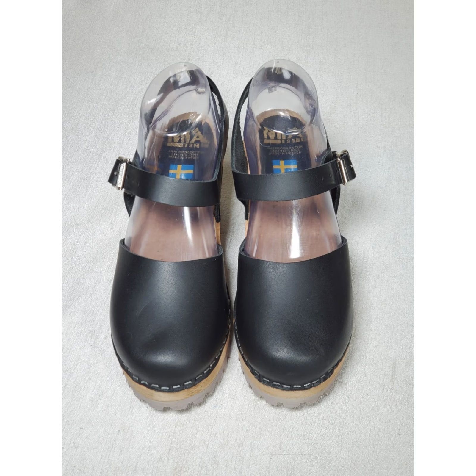 Vintage VINTAGE MIA ABBA Clogs Black Leather 3" Block Heel Sandals Ankle Strap Women's US 8.5 Size US 9 / IT 39 - 7 Thumbnail
