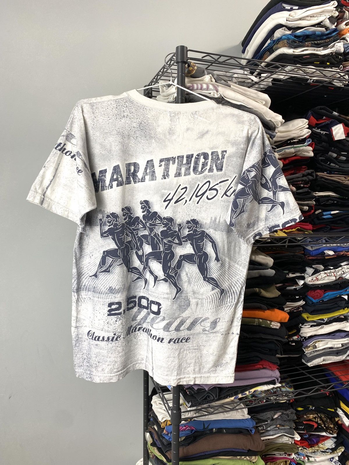 Vintage Rare! Vintage Greece Marathone Full Print T Shirt Size US S / EU 44-46 / 1 - 12 Thumbnail