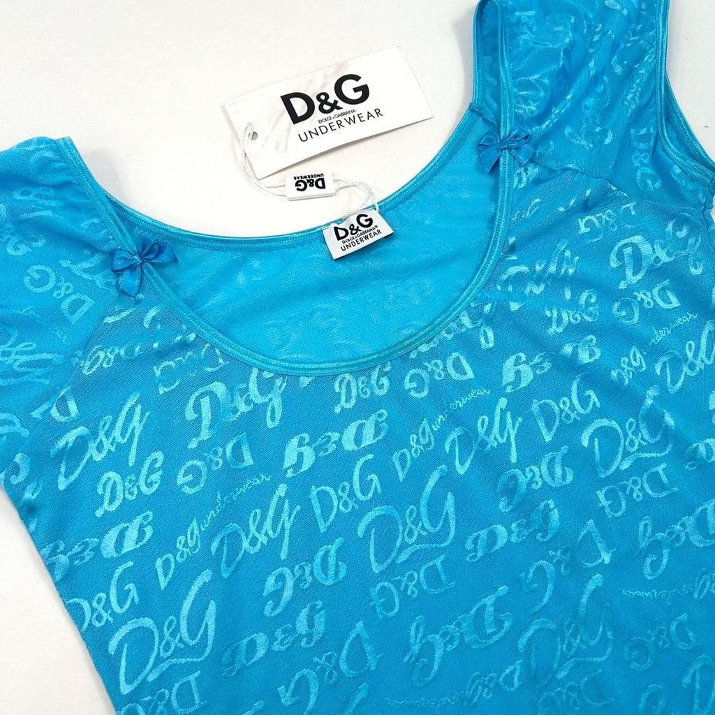 Dolce & Gabbana NWT y2k D&G blue mesh short sleeve top Size M / US 6-8 / IT 42-44 - 2 Thumbnail