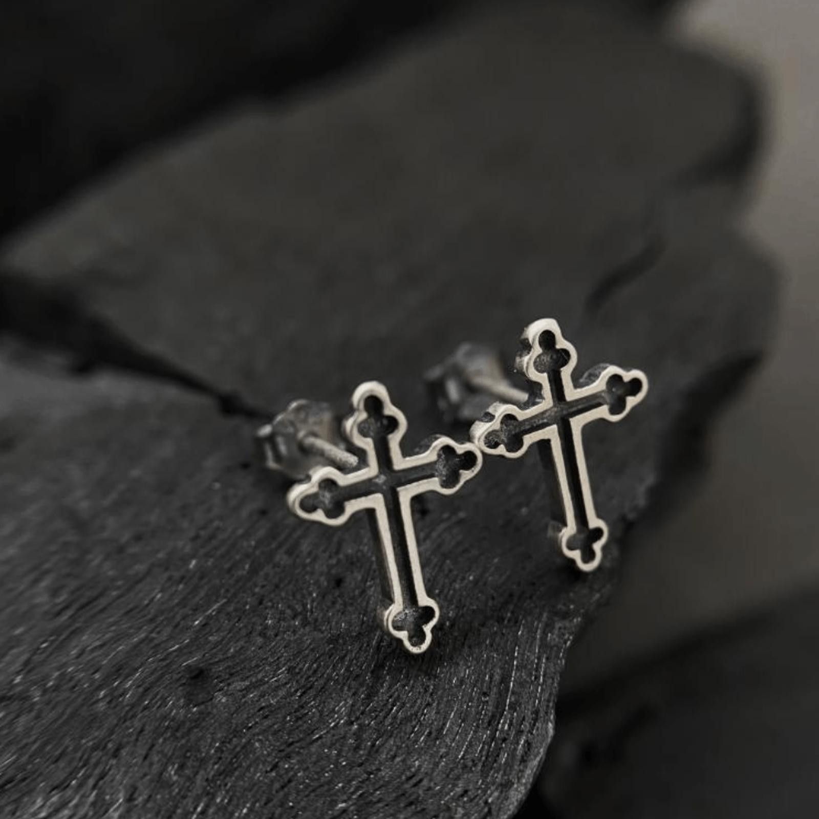 Jewelry Cross Stud Earrings Size ONE SIZE - 4 Thumbnail
