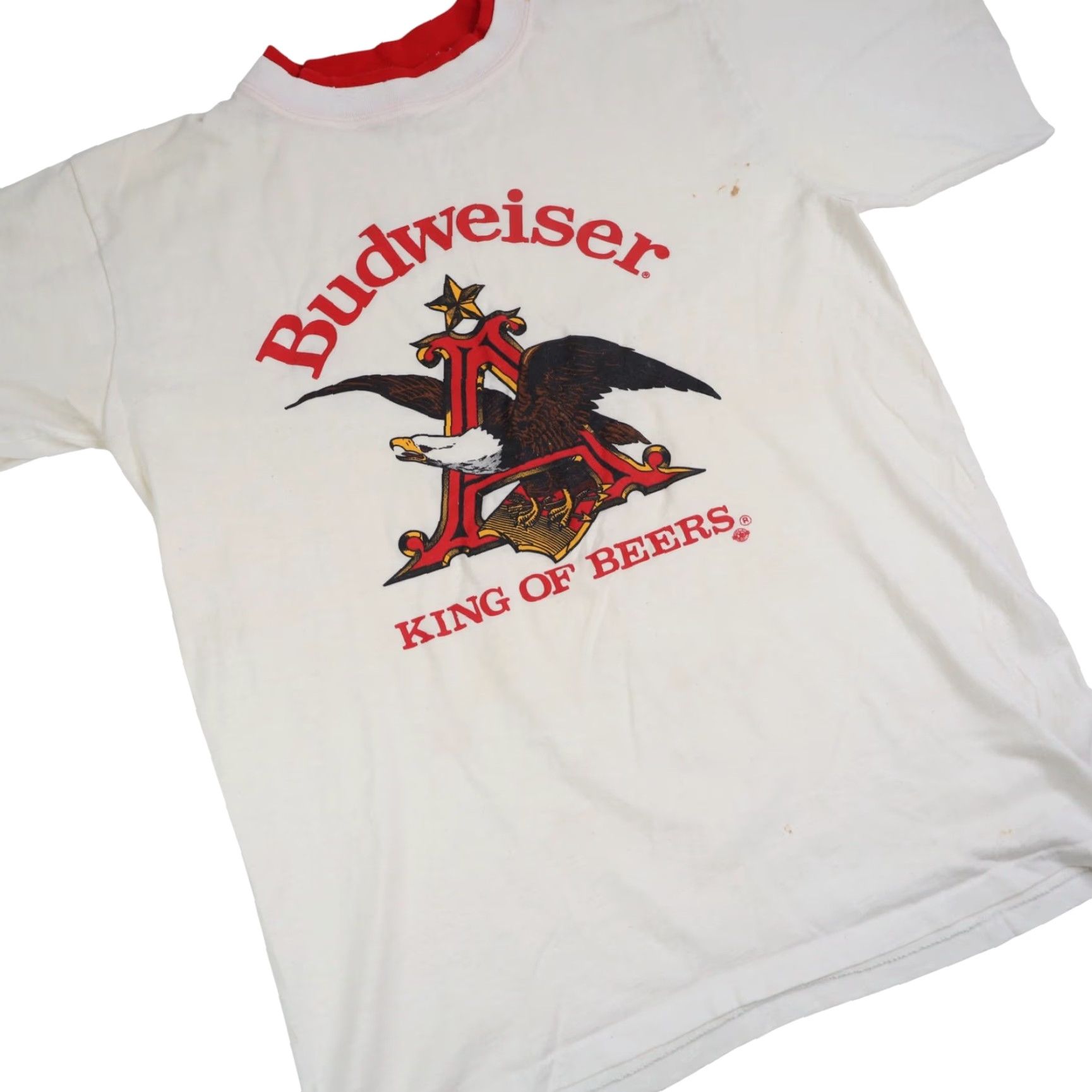 Budweiser VINTAGE Budweiser King of Beers Graphic T Shirt White M Mens 19"x27" Size US M / EU 48-50 / 2 - 3 Thumbnail