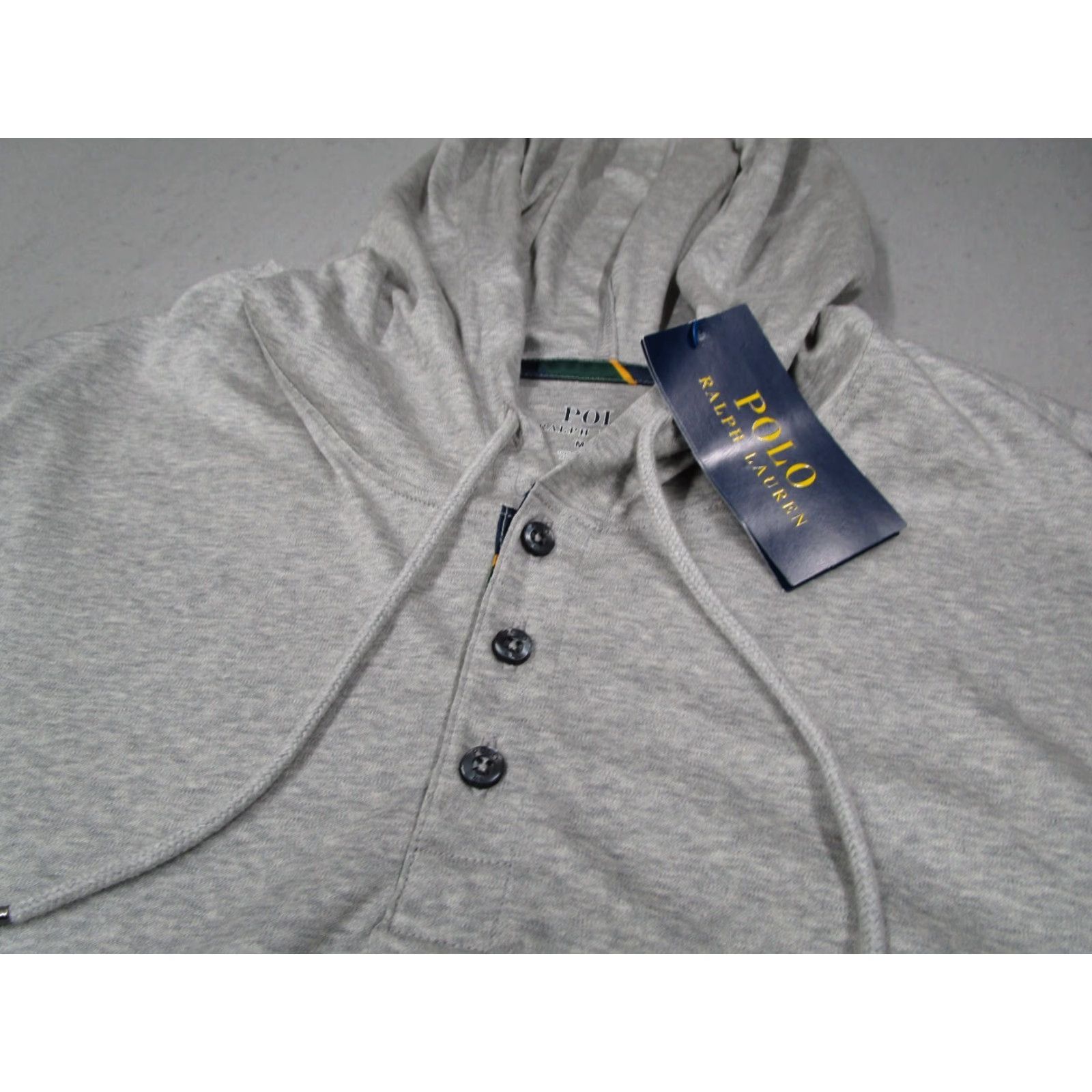 Polo Ralph Lauren Polo Ralph Lauren Hoodie Mens Medium Gray Long Sleeve Henley Pullover Blue Pony Size US M / EU 48-50 / 2 - 2 Thumbnail