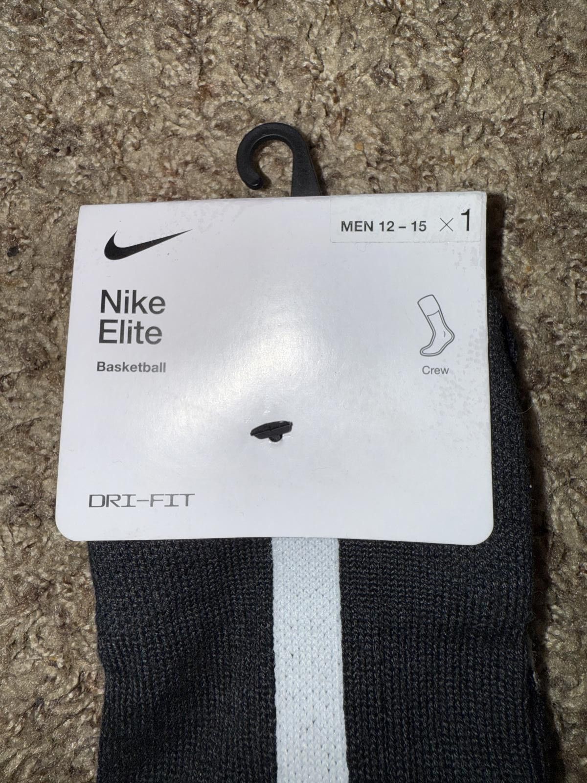 Nike Nike Elite Crew Basketball White Black SX7622 Single Pair Size ONE SIZE - 8 Thumbnail