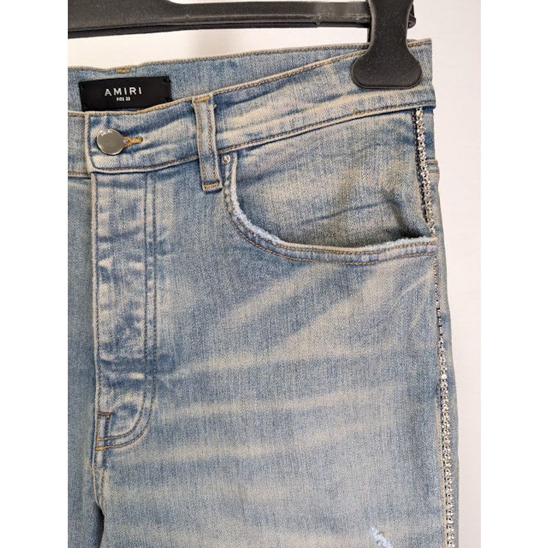 Amiri o1rshd1 Crystal Stack Flare Jeans in Clay Indigo Size US 32 / EU 48 - 10 Thumbnail