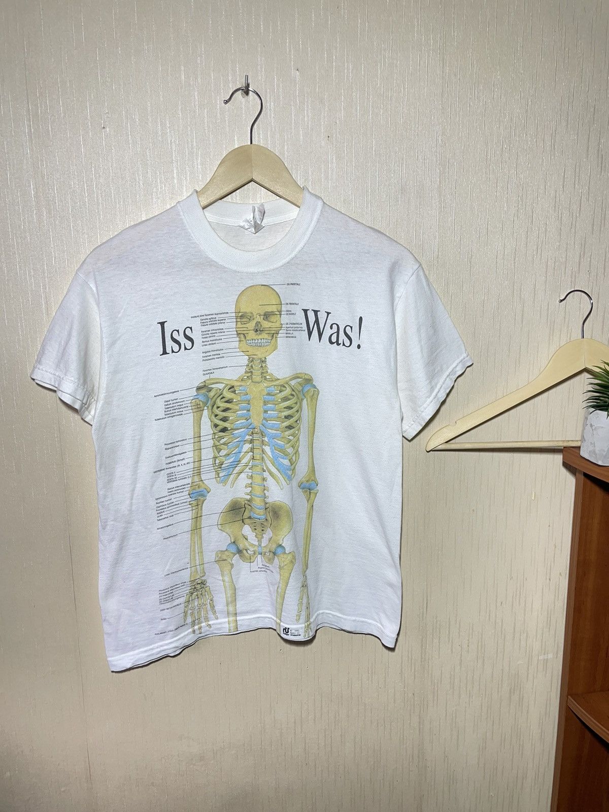 image of Made In USA x Vintage Skeleton Anatomical Vintage T Shirt 90's in White, Men's (Size Medium)