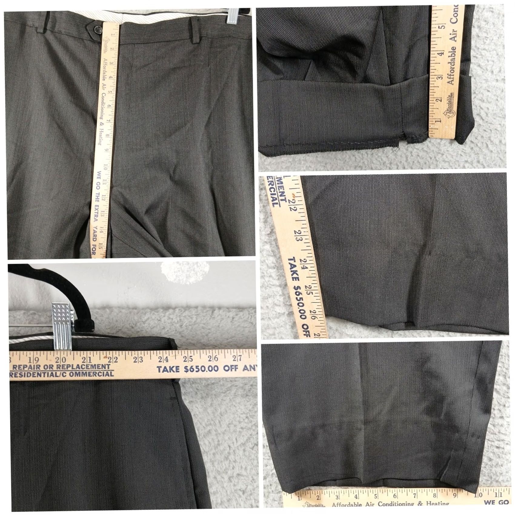 Pronto Uomo Pronto Uomo Couture Wool Dress Pants - Charcoal Grey - 50 Size Size US 34 / EU 50 - 6 Thumbnail