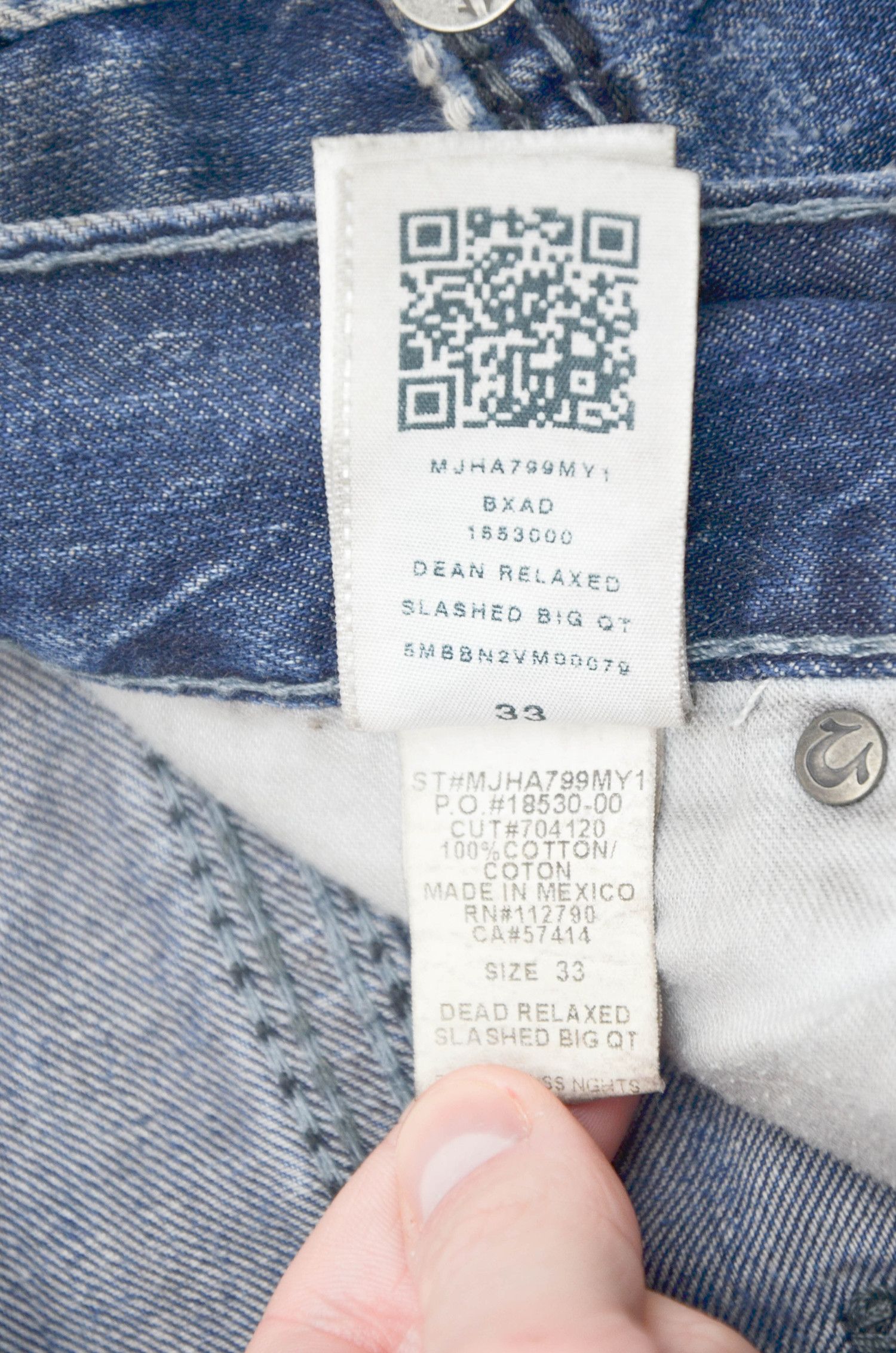 True Religion True Religion Dean Relaxed Slashed Big QT Jeans - Size 33 Size US 33 - 8 Thumbnail