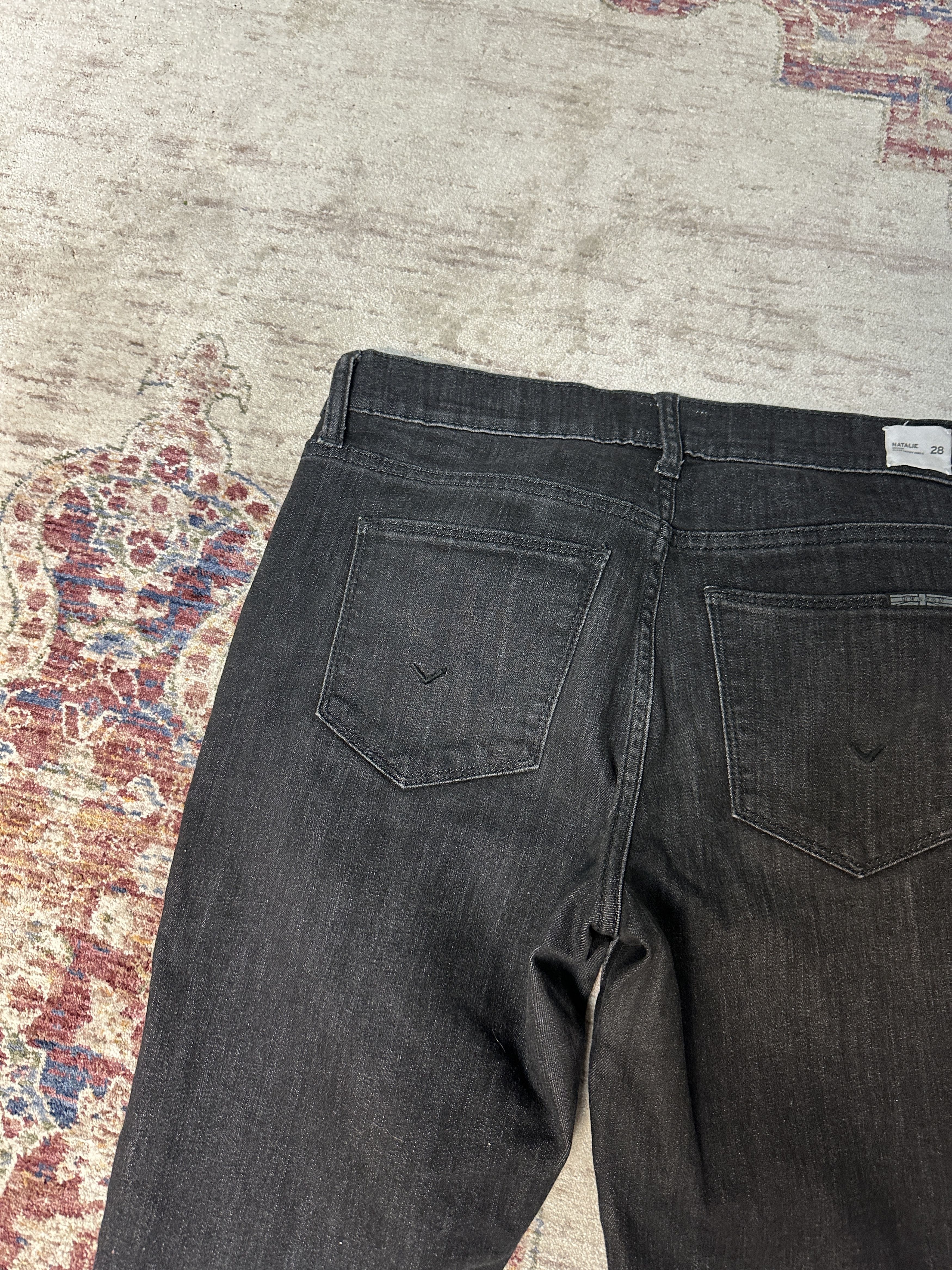 Hudson Hudson Natalie Mid Rise Black Super Skinny Ankle Jeans Size 28" / US 6 / IT 42 - 7 Thumbnail