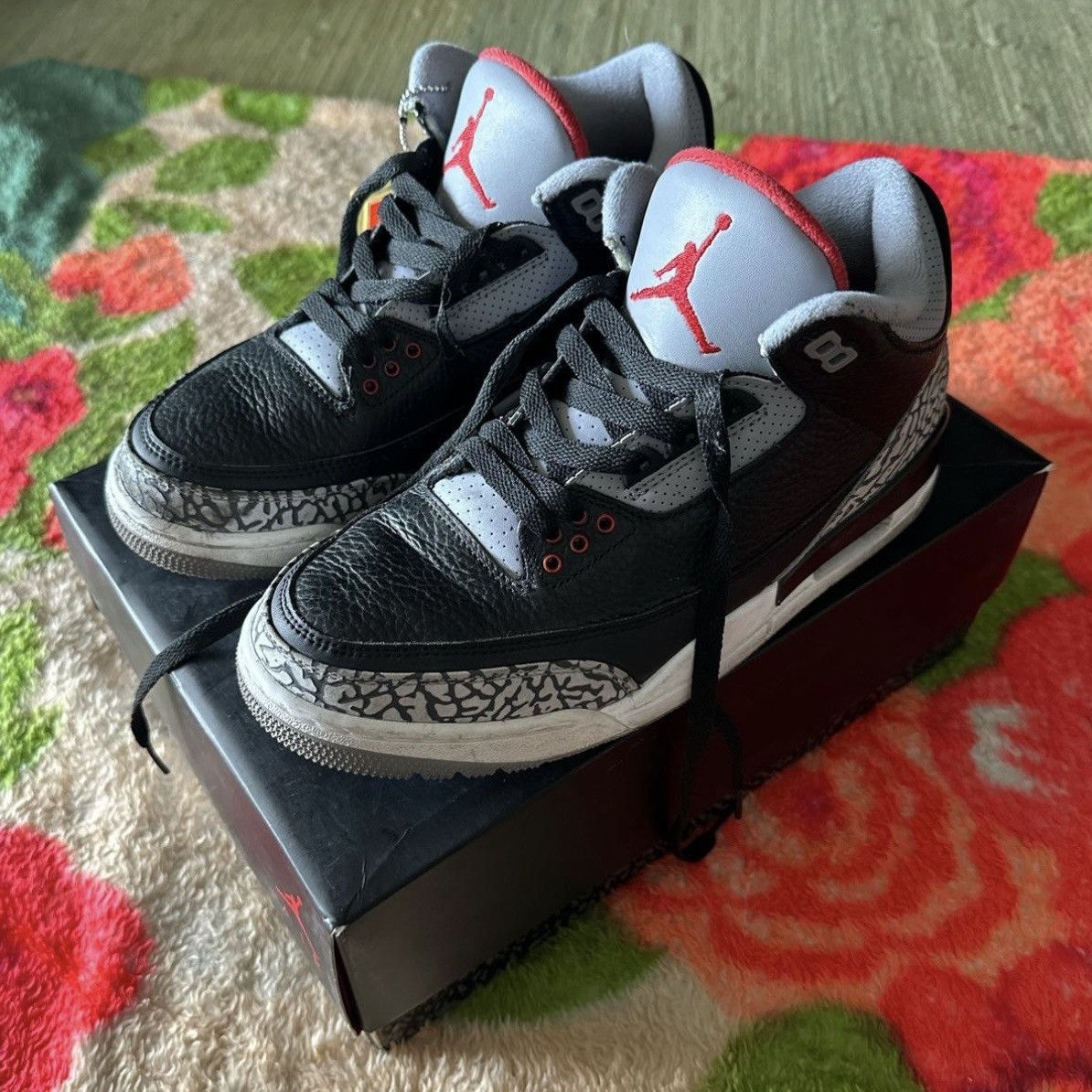 Jordan Brand × Nike Air Jordan 3 Retro Black Cement 2018 Size US 8.5 / EU 41-42 - 1 Thumbnail