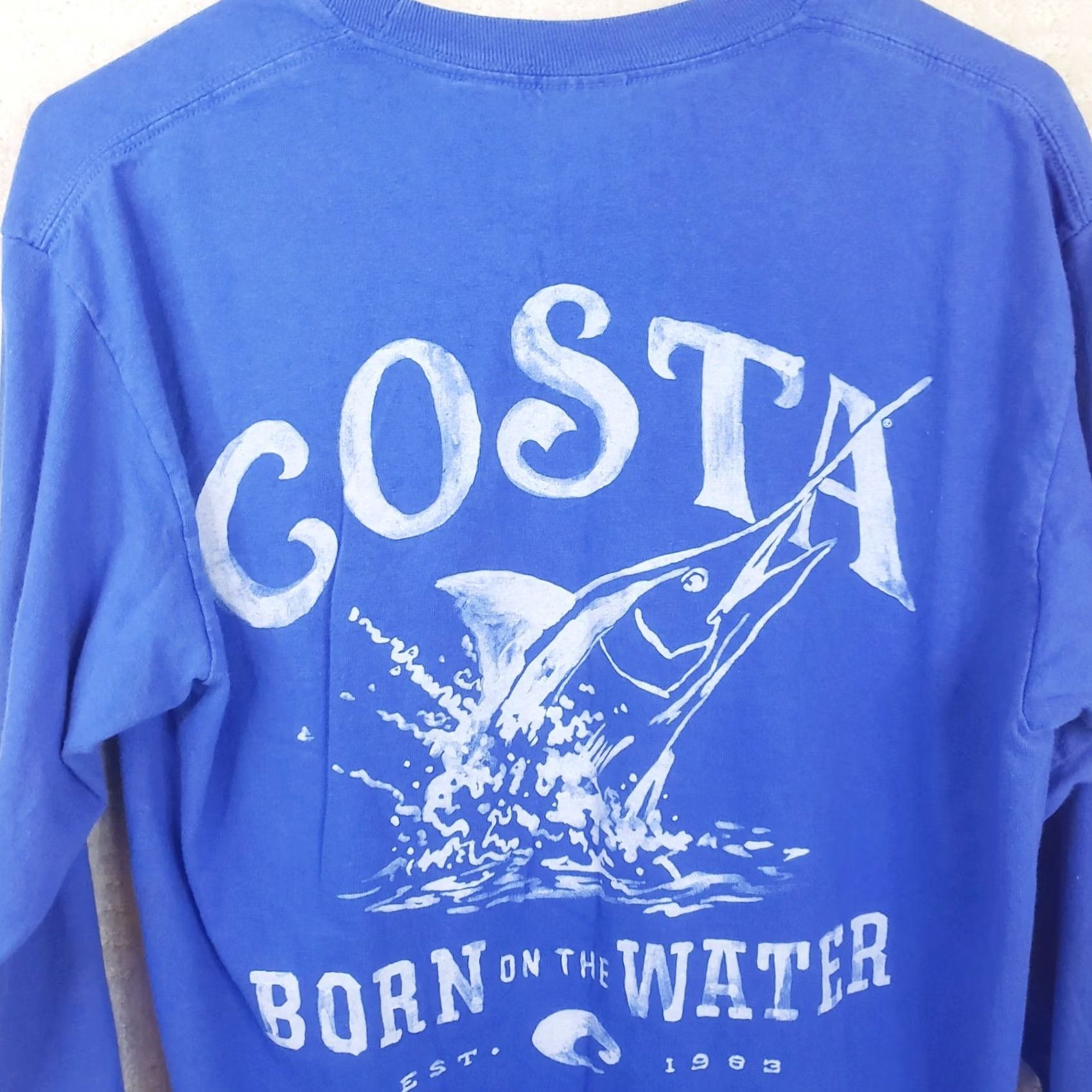 Costa Del Mar Costa Del Mar Shirt Mens M Light Blue Long Sleeve Crew Neck Fishing Logo Tee Size US M / EU 48-50 / 2 - 5 Thumbnail