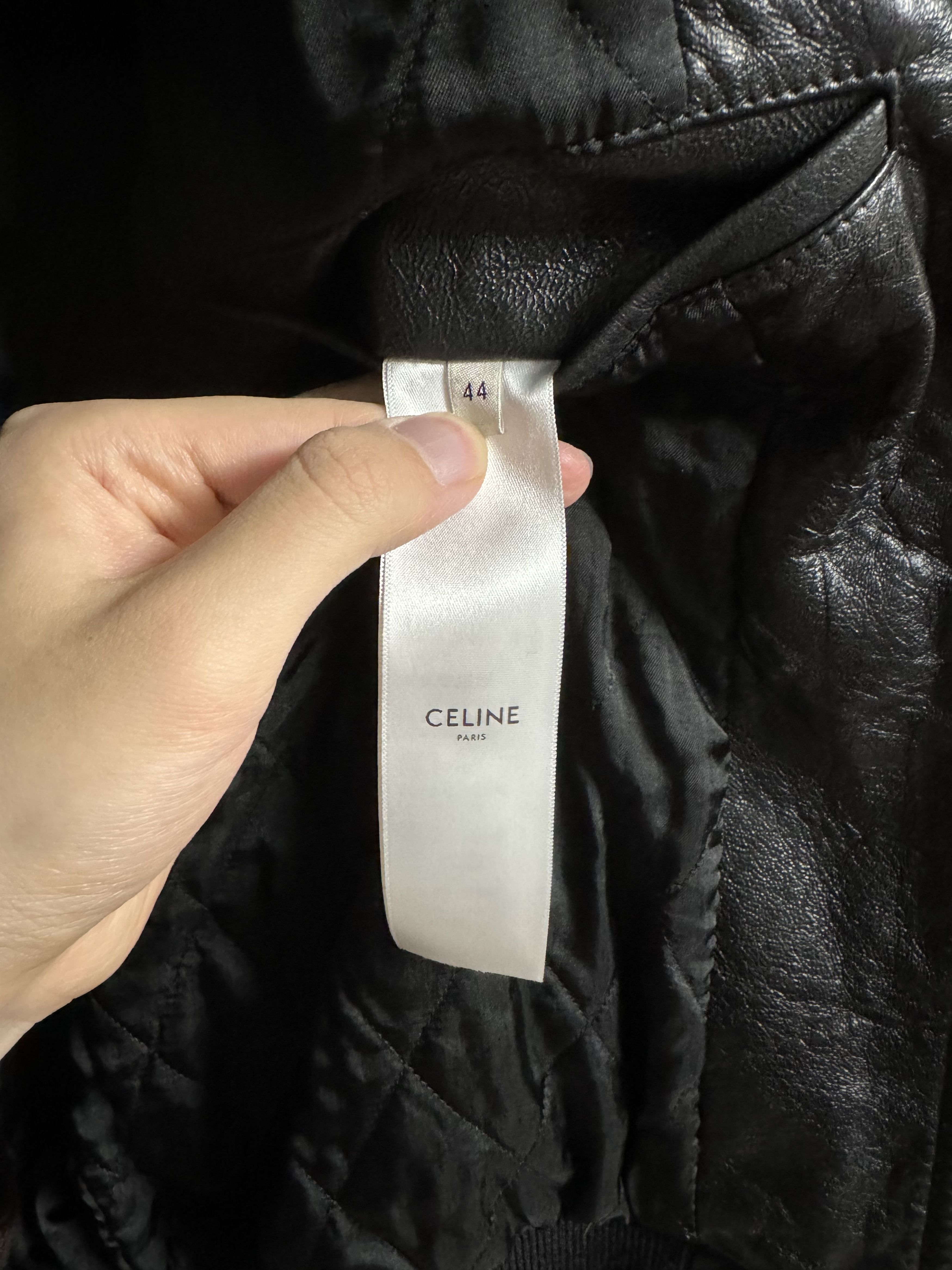 Celine SS22 Studded Logo Leather Bomber Jacket Size US S / EU 44-46 / 1 - 4 Thumbnail