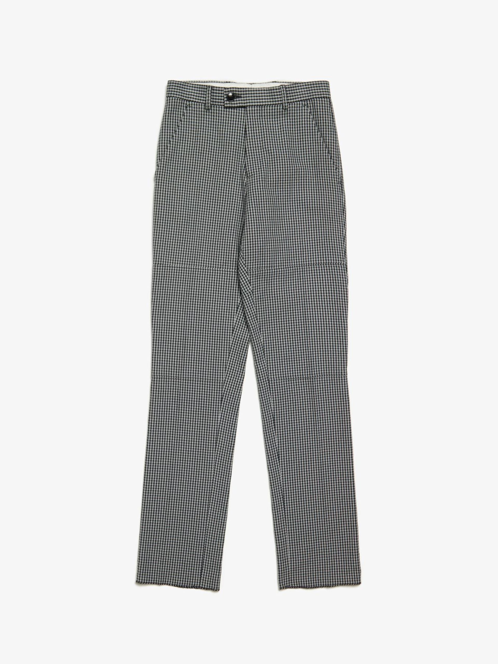 image of Martine Rose Black And White Houndstooth Paneled Tailored Cotton Trousers, Men's (Size 30)