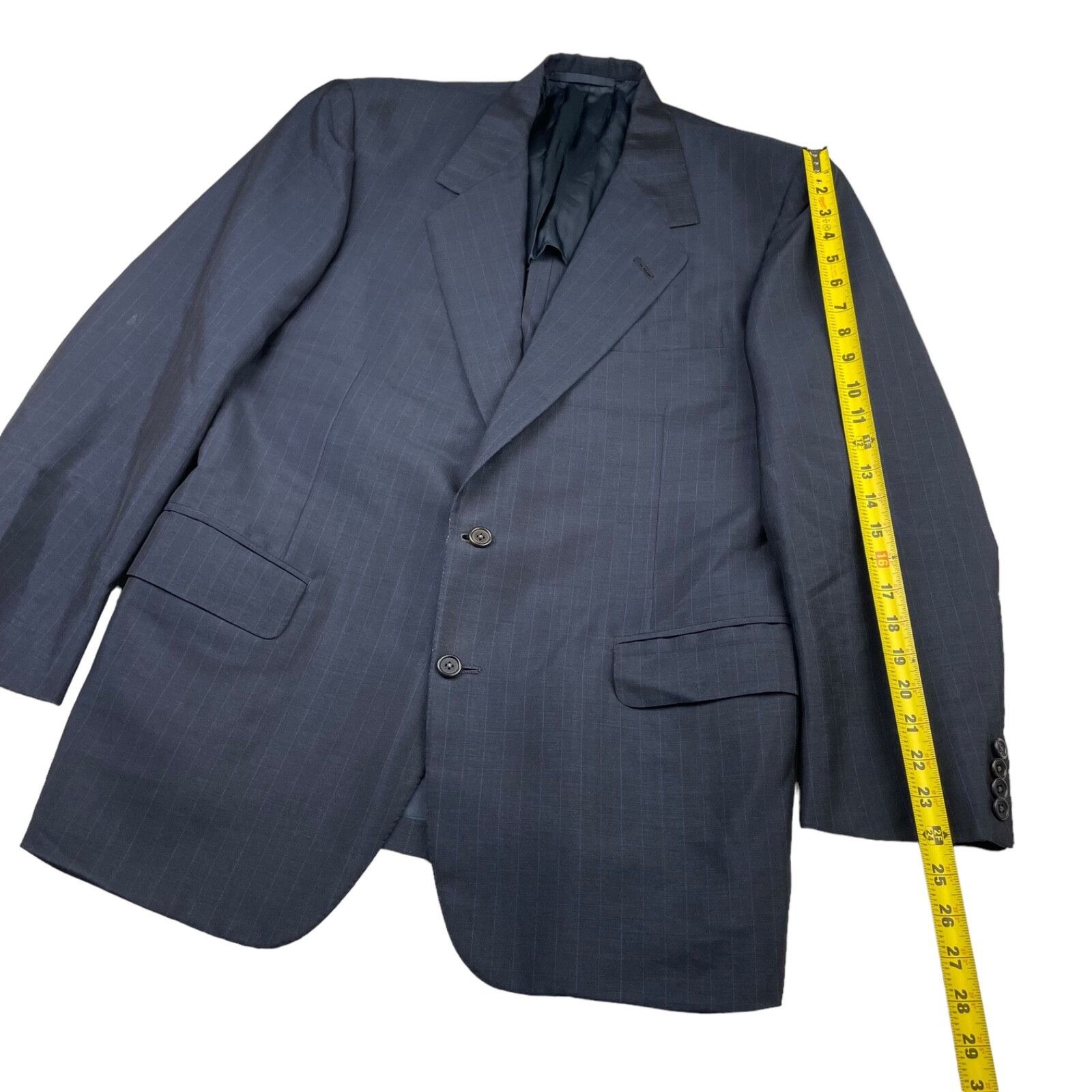 Oxxford Clothes VTG Oxxford Clothes Men's Manhattan Lightweight Suit Blue St Size 44R - 8 Thumbnail