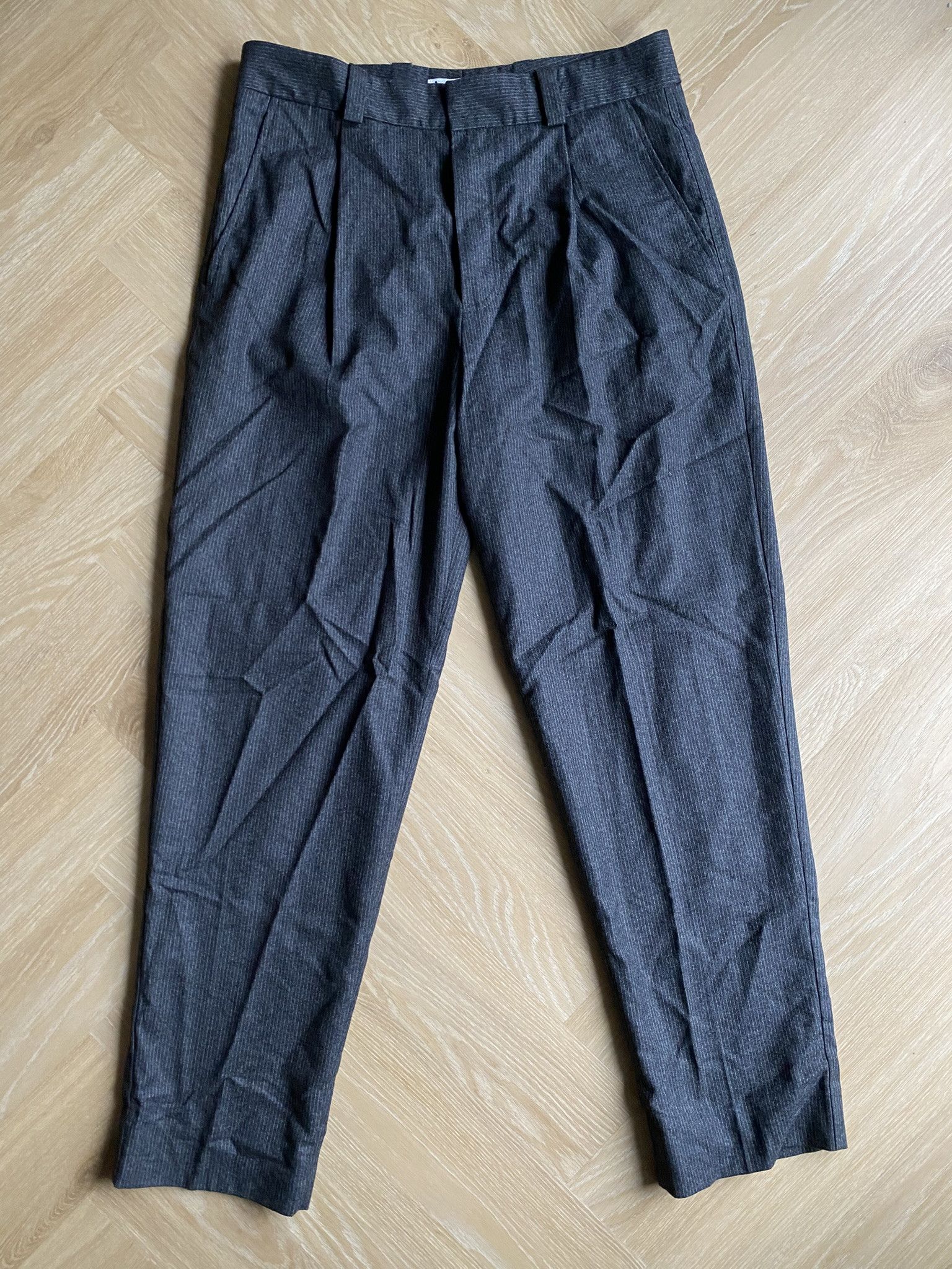 Acne Studios 46/S - Pinstriped Trousers In Grey Melange - 100% Wool Size US 30 / EU 46 - 5 Thumbnail