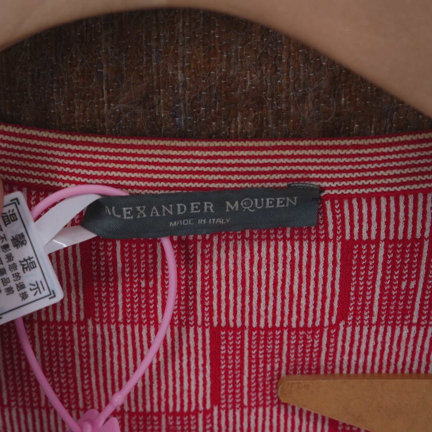 Alexander McQueen ALEXANDER MCQUEEN Red and white plaid knitted jacket| Size S / US 4 / IT 40 - 3 Thumbnail
