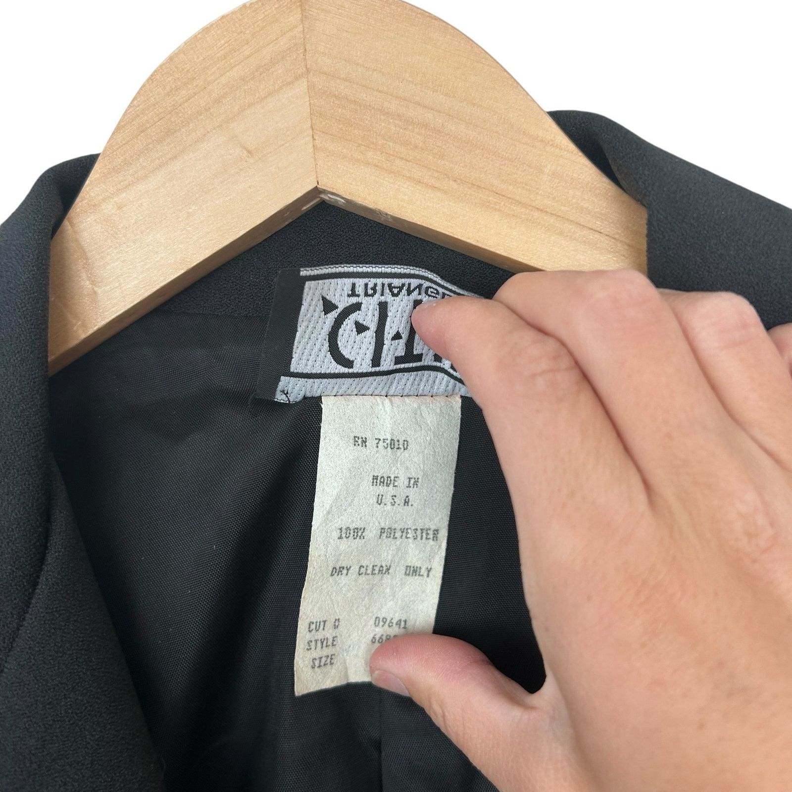 Vintage Vintage City Triangles Black Blazer Leopard Piping Sz S Size S / US 4 / IT 40 - 4 Thumbnail