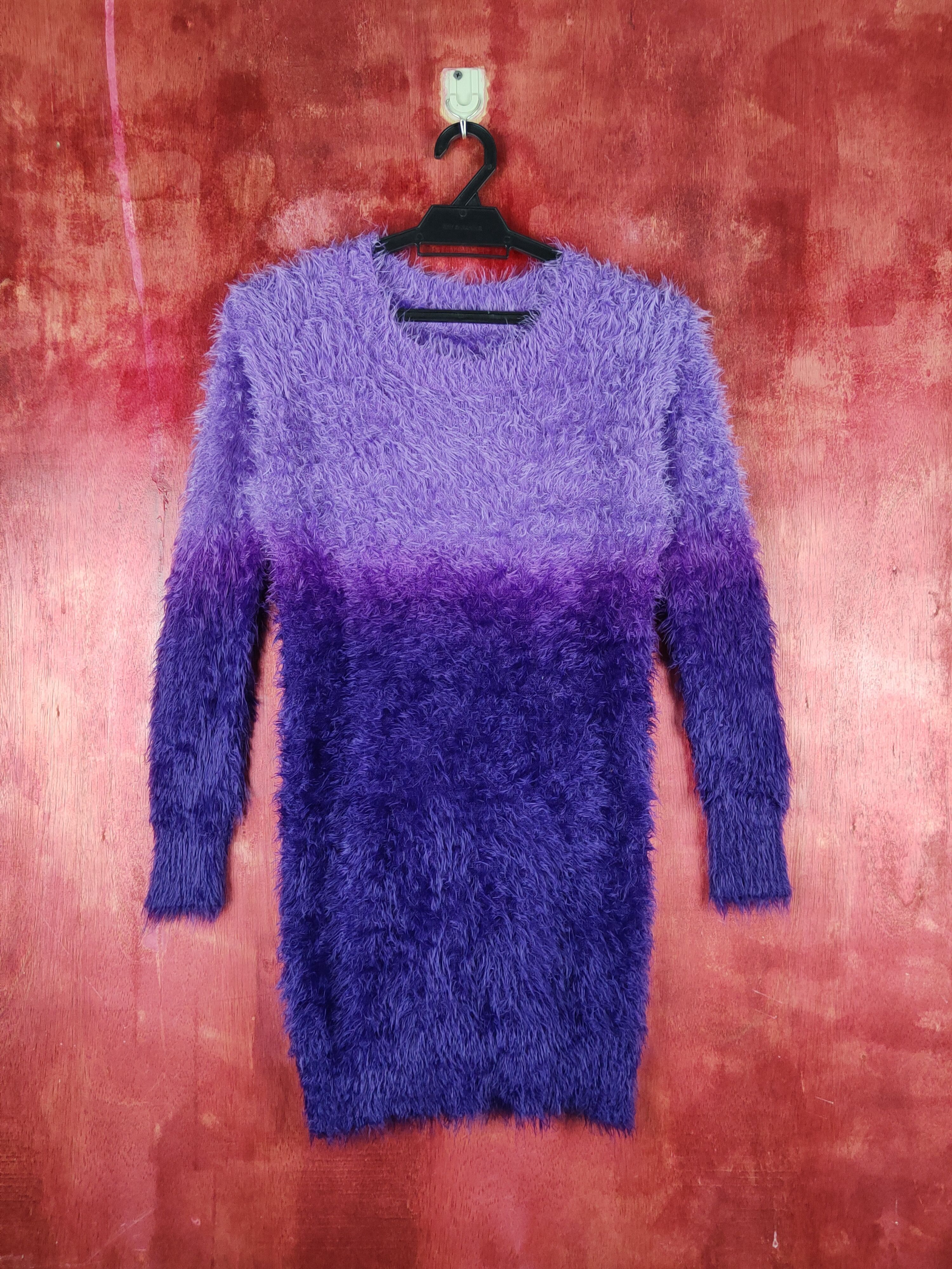 image of Bare Knitwear x Homespun Knitwear Purple Shag Shaggy Fur Mohair Knitwear S1950, Women's (Size Small