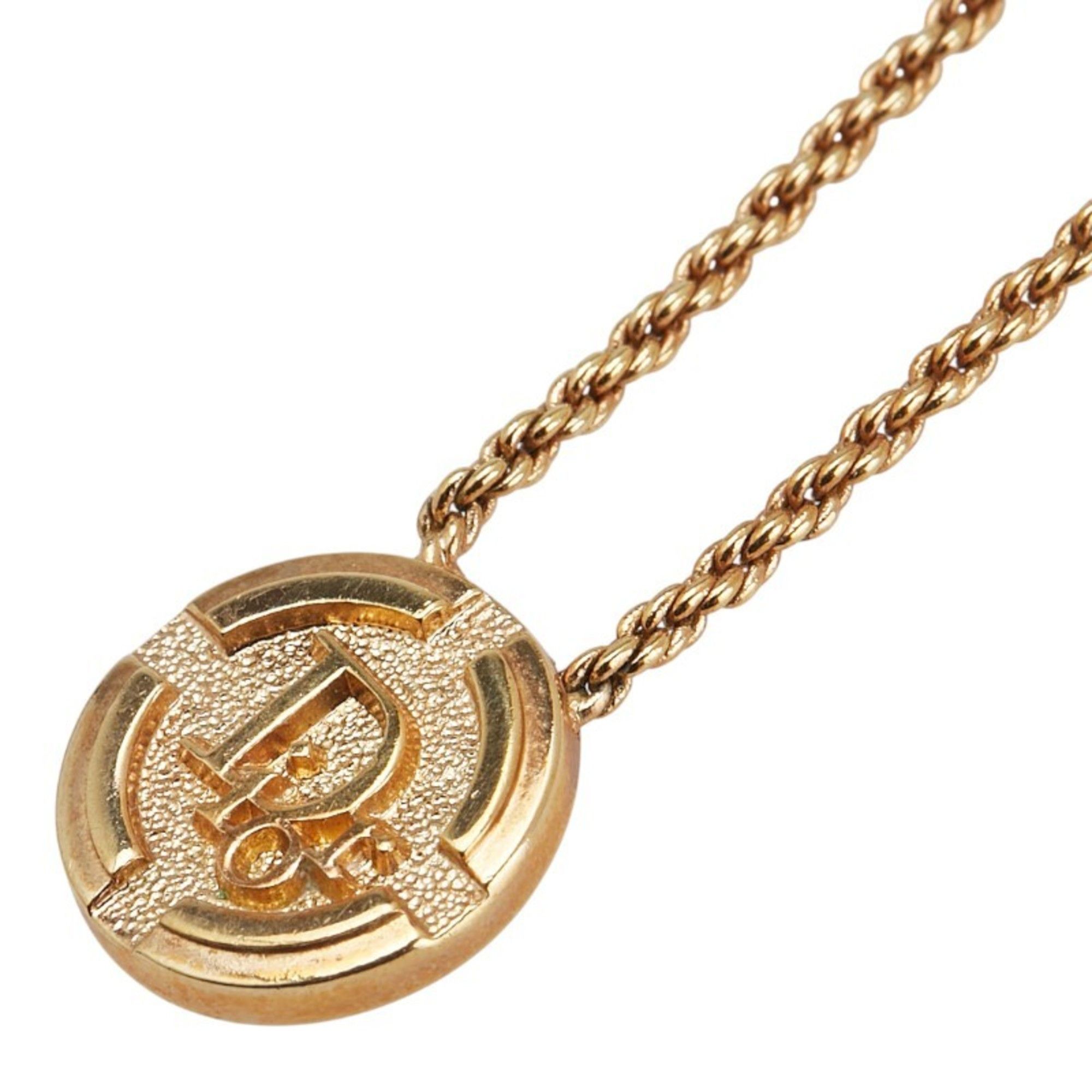 Christian Dior Dior pendant necklace gold plated for women.