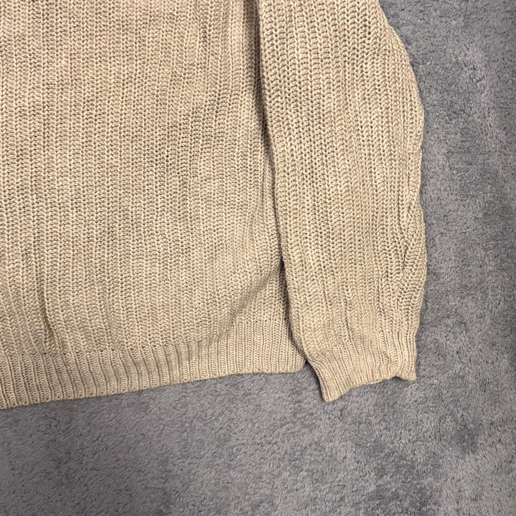Vintage VINTAGE Woolrich Sweater Mens 2XL Chunky-Knit Beig e Birdseye Knit Ramie British Tan Woolrich Sweat er Mens 2XL XXL? Size US XXL / EU 58 / 5 - 2 Thumbnail