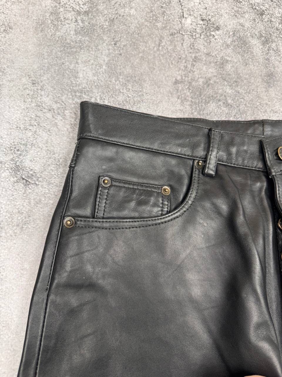 Genuine Leather Men's Black Genuine Leather Trousers Classic Size S Size US 32 / EU 48 - 5 Thumbnail