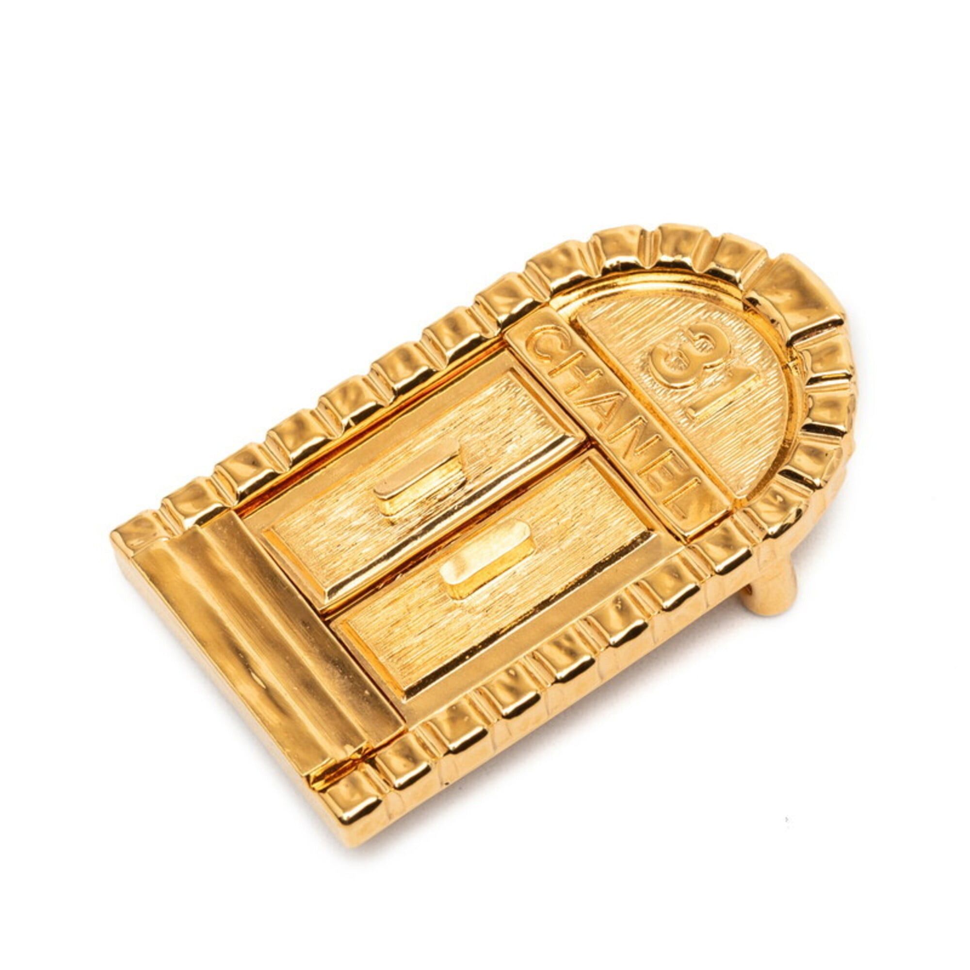 Chanel Chanel 31 Le Cambon Door Motif Brooch Gold Plated Women's CHANEL Size ONE SIZE - 1 Thumbnail