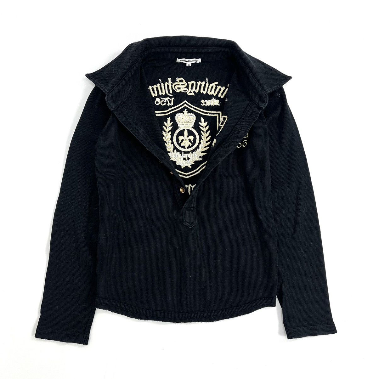 If Six Was Nine × Japanese Brand × Le Grande Bleu (L.G.B.) Semantic Design Grunge Poem Cross Button Long Sleeve Size M / US 6-8 / IT 42-44 - 10 Thumbnail
