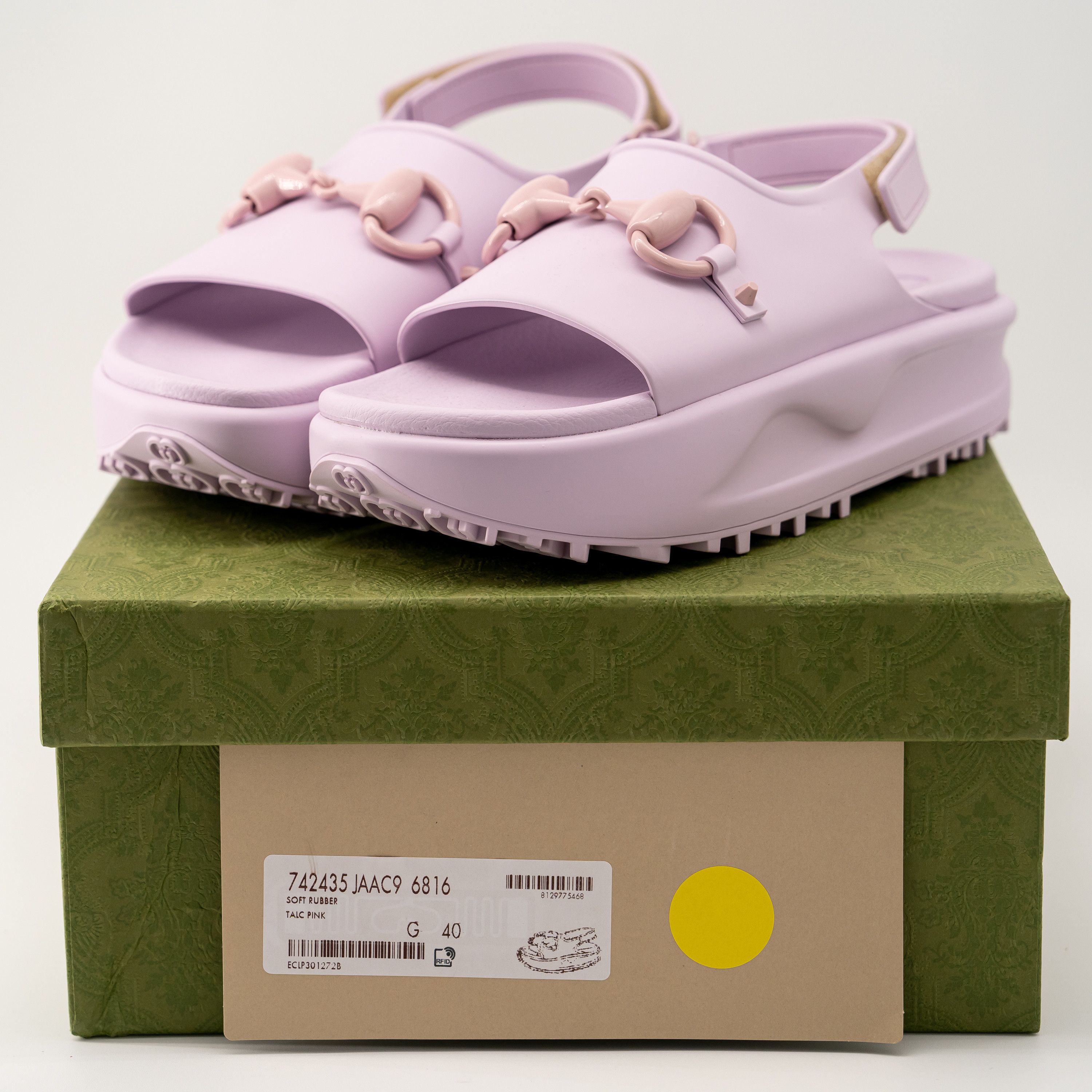 Gucci 40G 10 US Gucci Horsebit Platform Sandals Rubber Purple Size US 10 / IT 40 - 9 Thumbnail