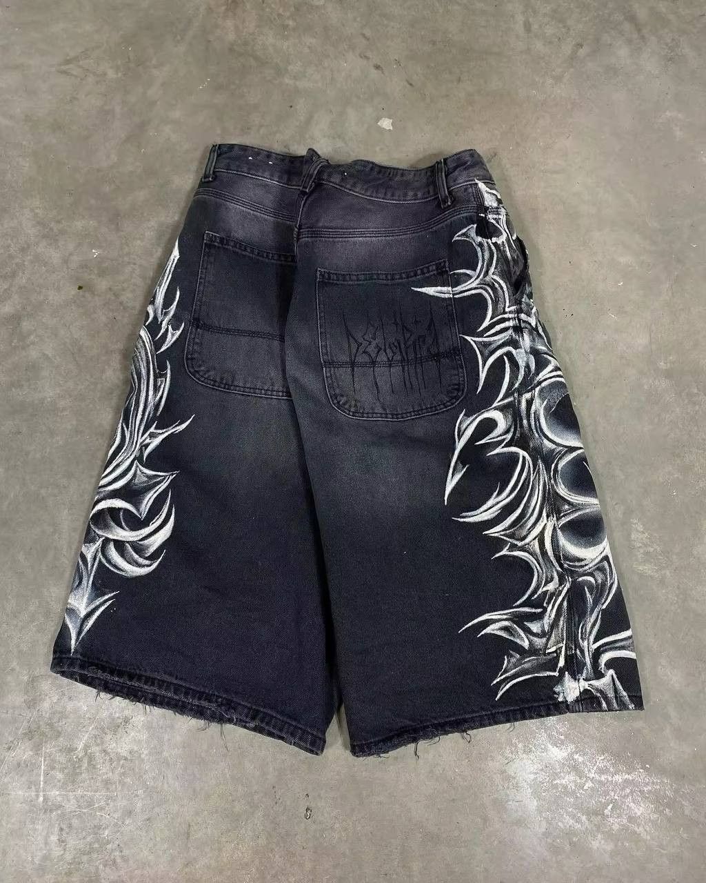 Japanese Brand × Vintage geometric print denim shorts Size US 36 / EU 52 - 3 Thumbnail