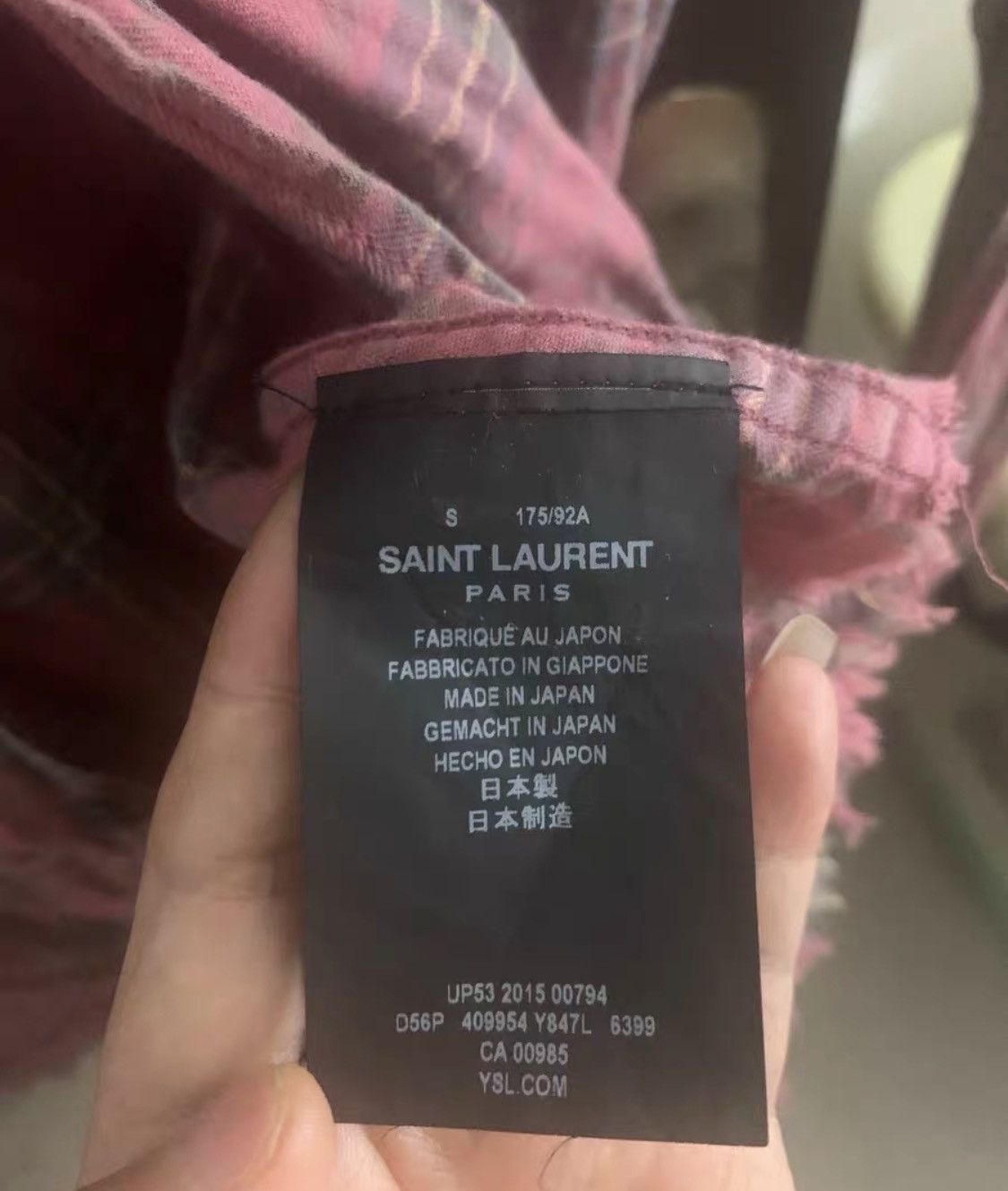 Saint Laurent Paris × Yves Saint Laurent Saint Laurent SLP pink plaid shirt 2409-Nextarrow Size US S / EU 44-46 / 1 - 2 Thumbnail