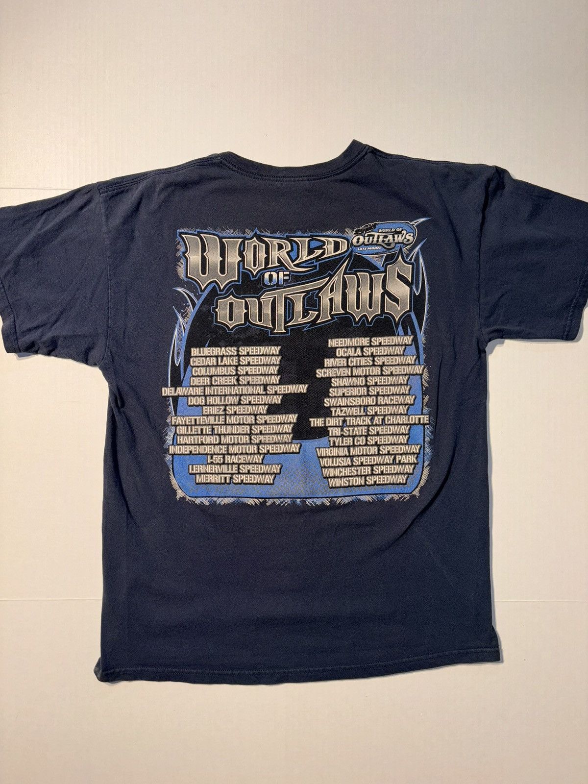 NASCAR Vtg World Of Outlaws Double Sided Dirt Racing Racecar Tour L Size US L / EU 52-54 / 3 - 7 Thumbnail