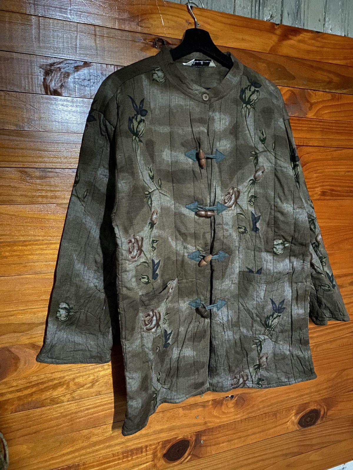 Japanese Brand Vintage Monolisa Floral Linen Jacket Asian Boho Kimono Style Size L / US 10 / IT 46 - 6 Thumbnail