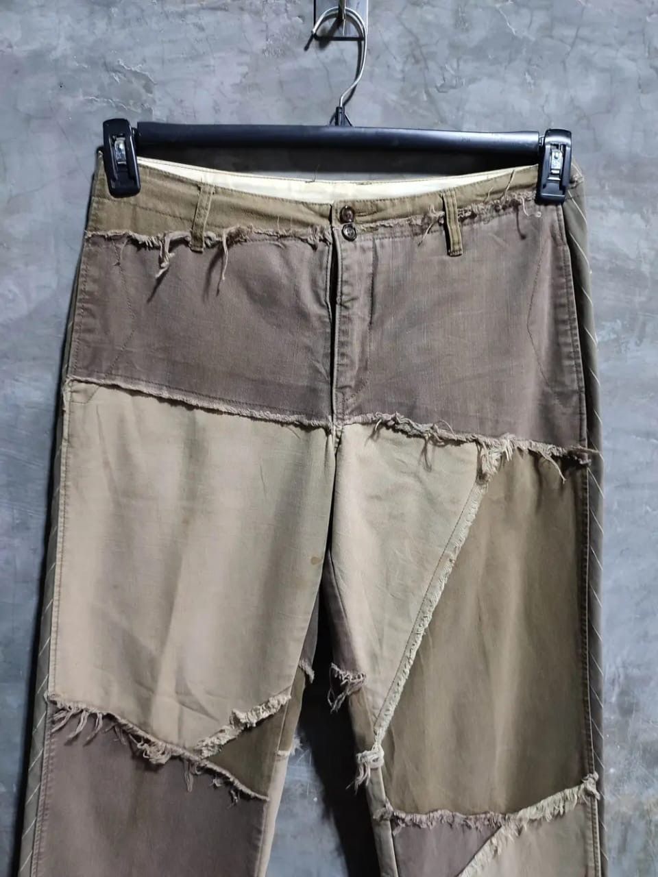 Japanese Brand Progresive Tasso Frayed Patchwork Pants Size US 32 / EU 48 - 2 Thumbnail