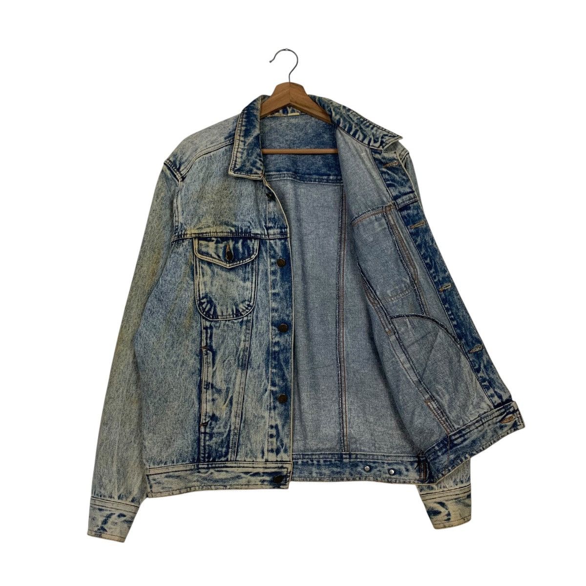 Vintage 90's MECHLIN Stone Wash Trucker Denim Jacket #2498-C112 Size US M / EU 48-50 / 2 - 9 Thumbnail