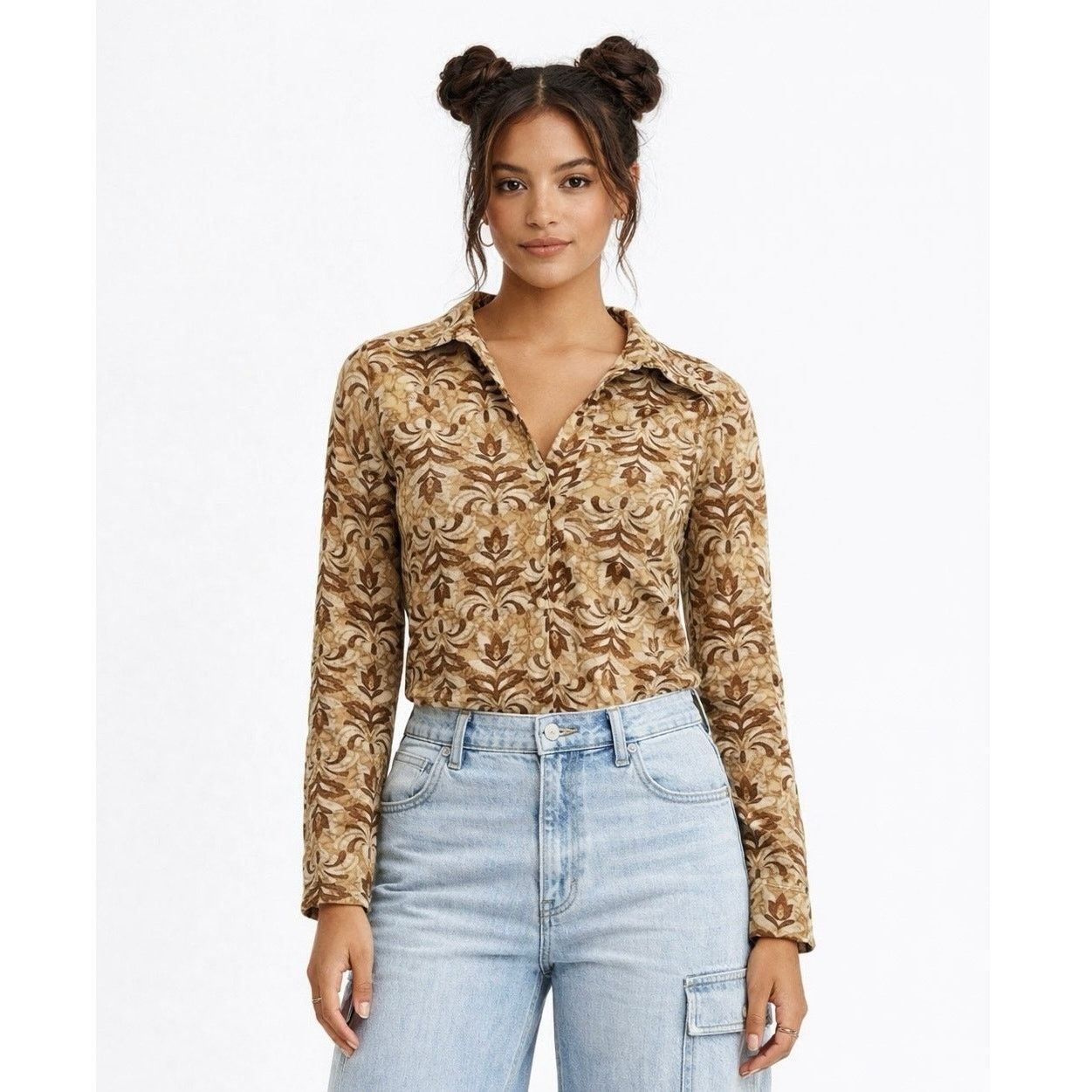 Nine West Nine West Women's Button Up Blouse Small 90s Y2K Size S / US 4 / IT 40 - 1 Thumbnail