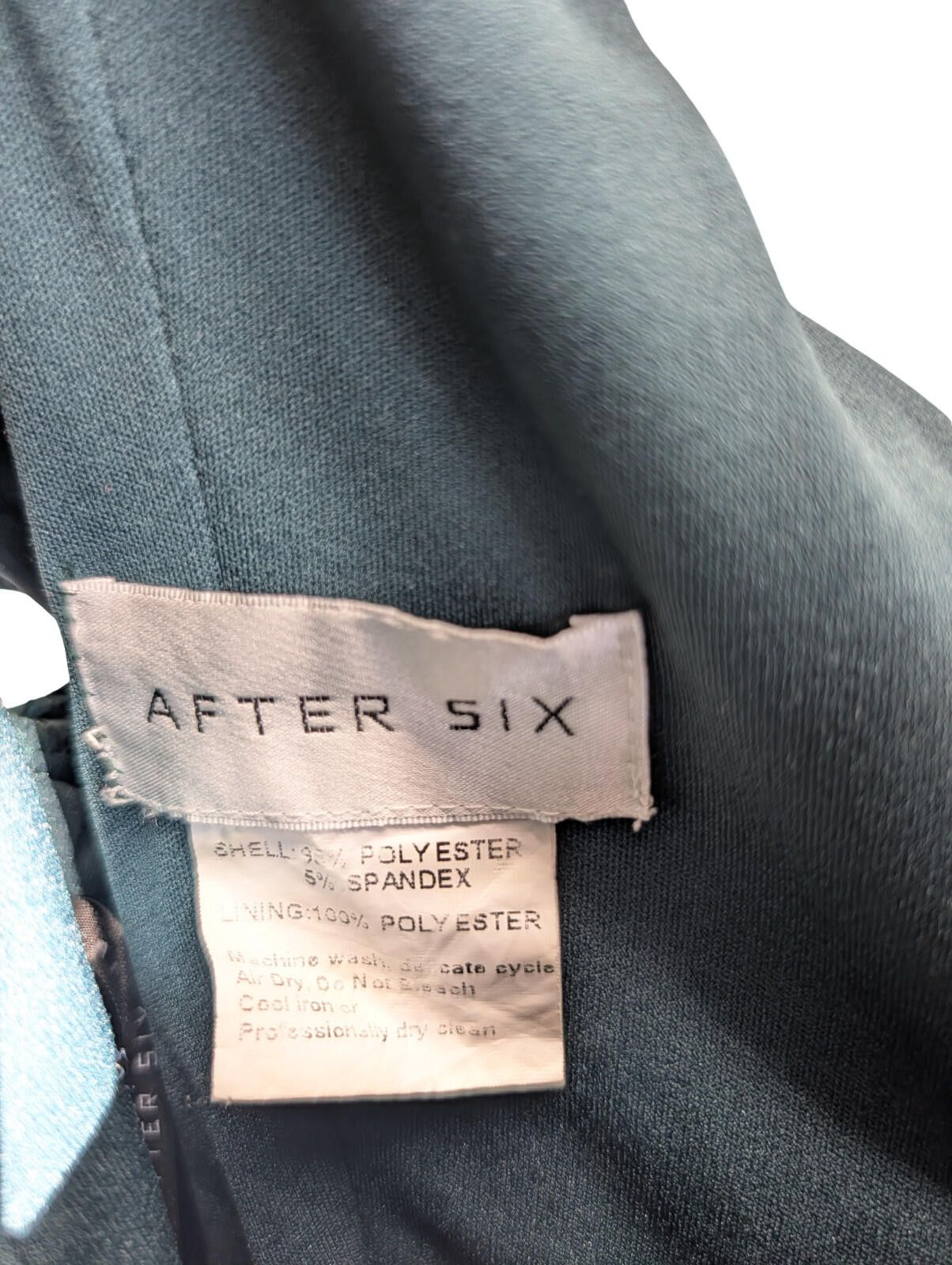 After Six After Six Velvet Maxi Gown Dress Teal Wrap Bodice Side Slit Size M / US 6-8 / IT 42-44 - 6 Thumbnail