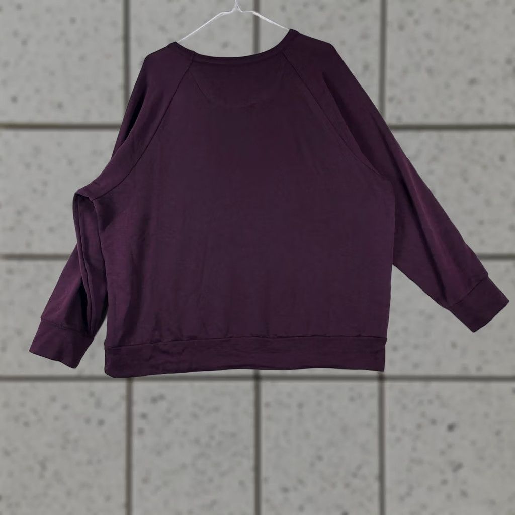 Eddie Bauer Eddie Bauer Womens XXL Pullover Sweatshirt Raglan Sleeve Purple Solid Cozy Stretch Top Winter Fall Spring Casual Activewear Mens Women Girls Boys Size XXL / US 16-18 / IT 52-54 - 1 Thumbnail