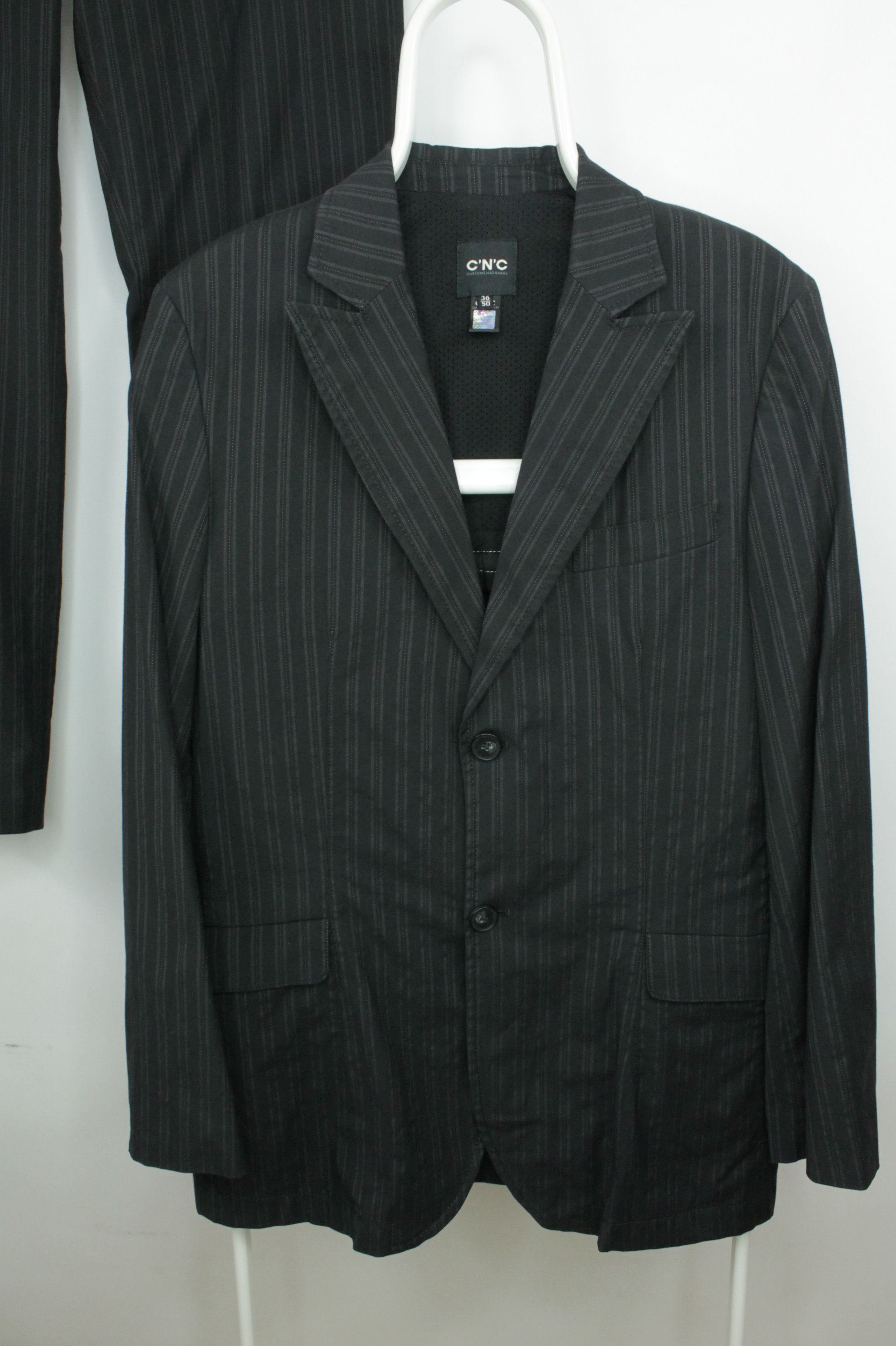Costume National Vintage C'N'C Costume National Black Striped Suit Men's Size 40R - 2 Thumbnail
