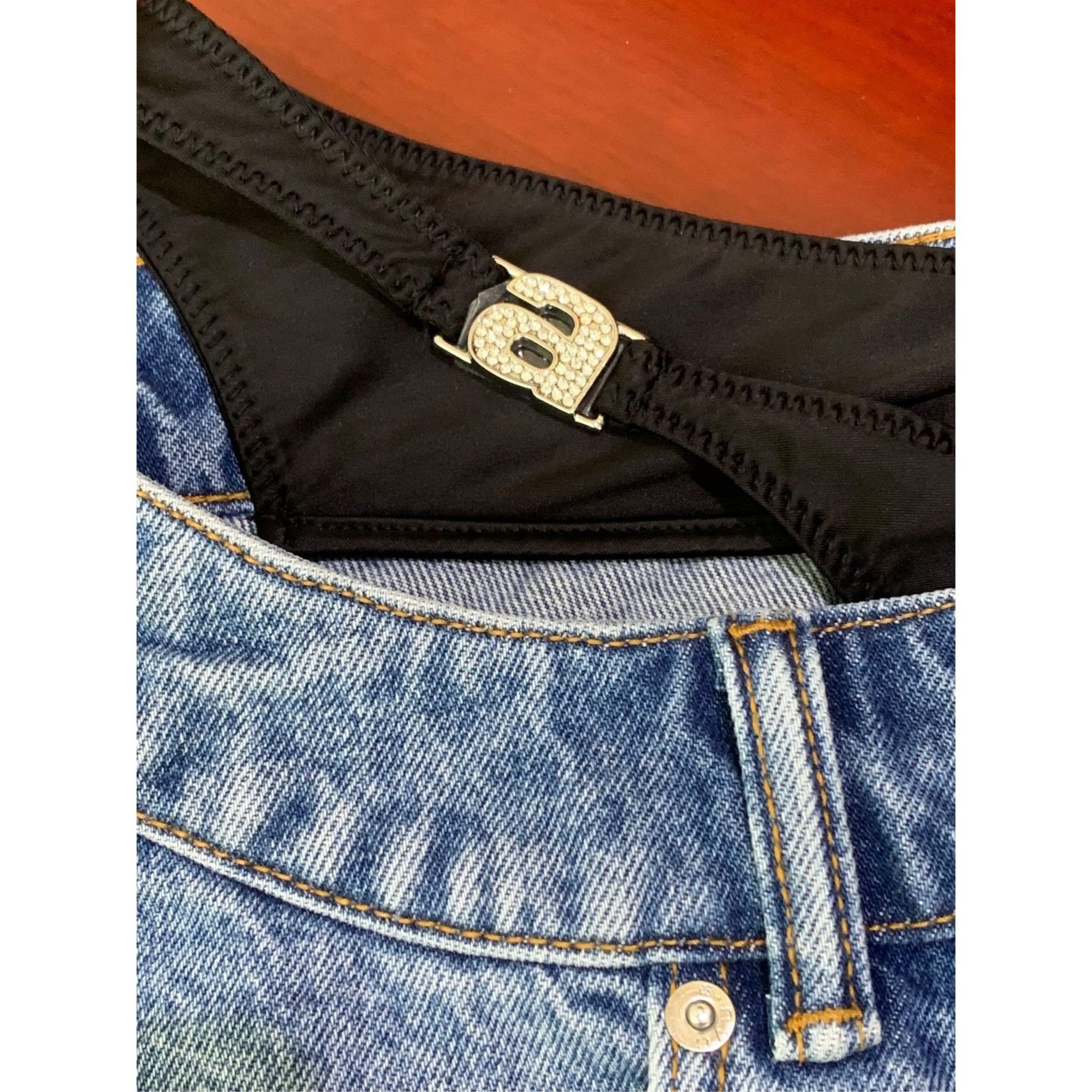 Alexander Wang Alexander Wang Womens Irregular Denim Bikini Skirt Size 26 C Size 26" / US 2 / IT 38 - 4 Thumbnail