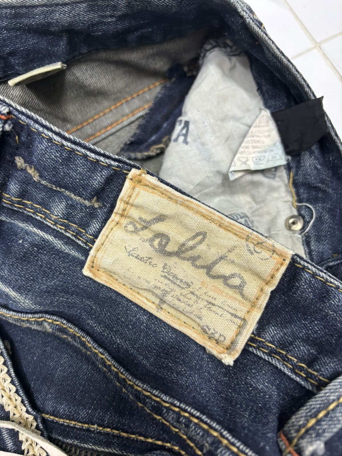 Japanese Brand 🔥Vintage Lolita Punk Skinny Jeans Washed Distressed Denim Size 27" / US 4 / IT 40 - 10 Thumbnail