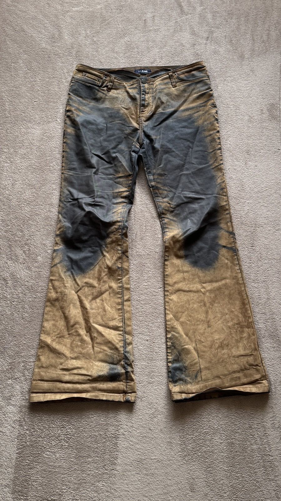 Japanese Brand Flared Grunge Y2K Vintage Distressed Jeans LGB rick owens Size 34" / US 12 / IT 48 - 1 Thumbnail
