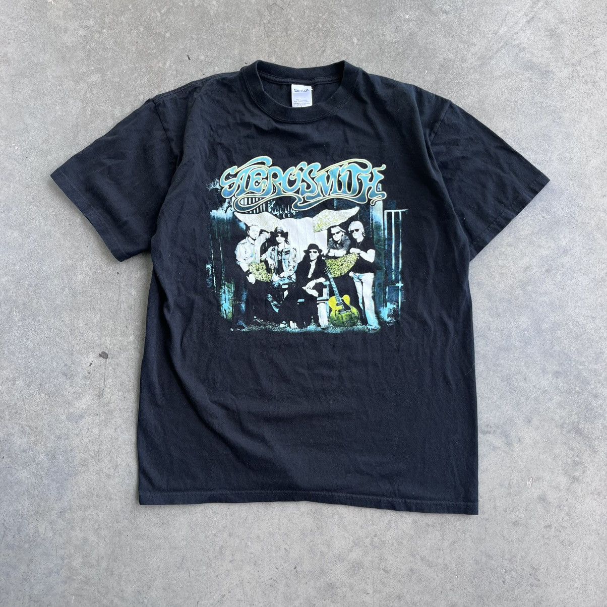 Aerosmith × Band Tees 2006 Aerosmith Black Concert Logo Band Tee Vintage Style L Size US L / EU 52-54 / 3 - 1 Thumbnail