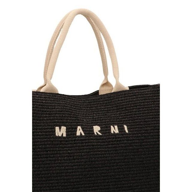 Marni MARNI Medium Black Raffia-Effect Tote Bag New And Authentic Size ONE SIZE - 3 Thumbnail