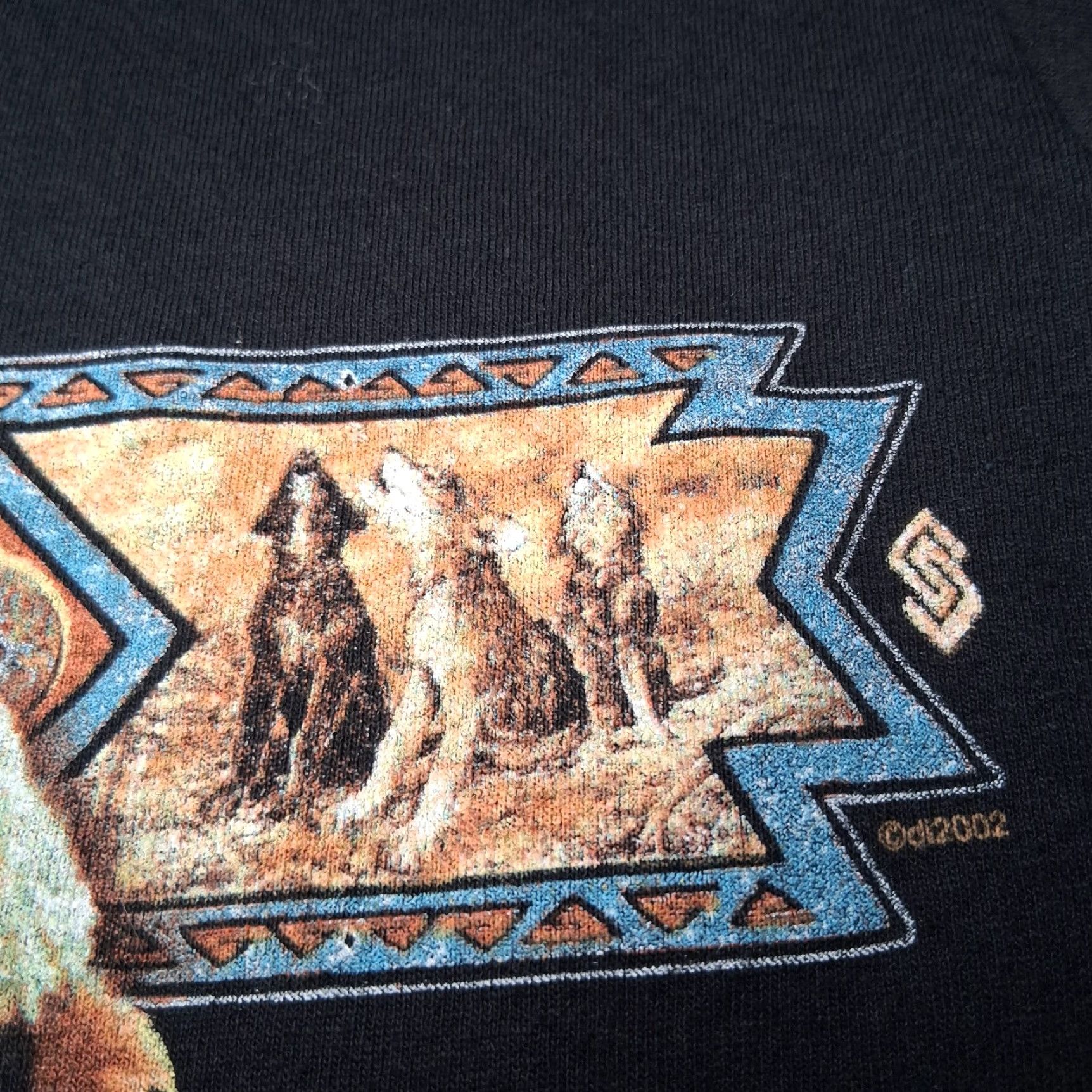 Gildan Gildan Colorado Gray Wolf Shirt Men Small Black Graphic Wolves Feathers Tribal Native Size US S / EU 44-46 / 1 - 7 Thumbnail