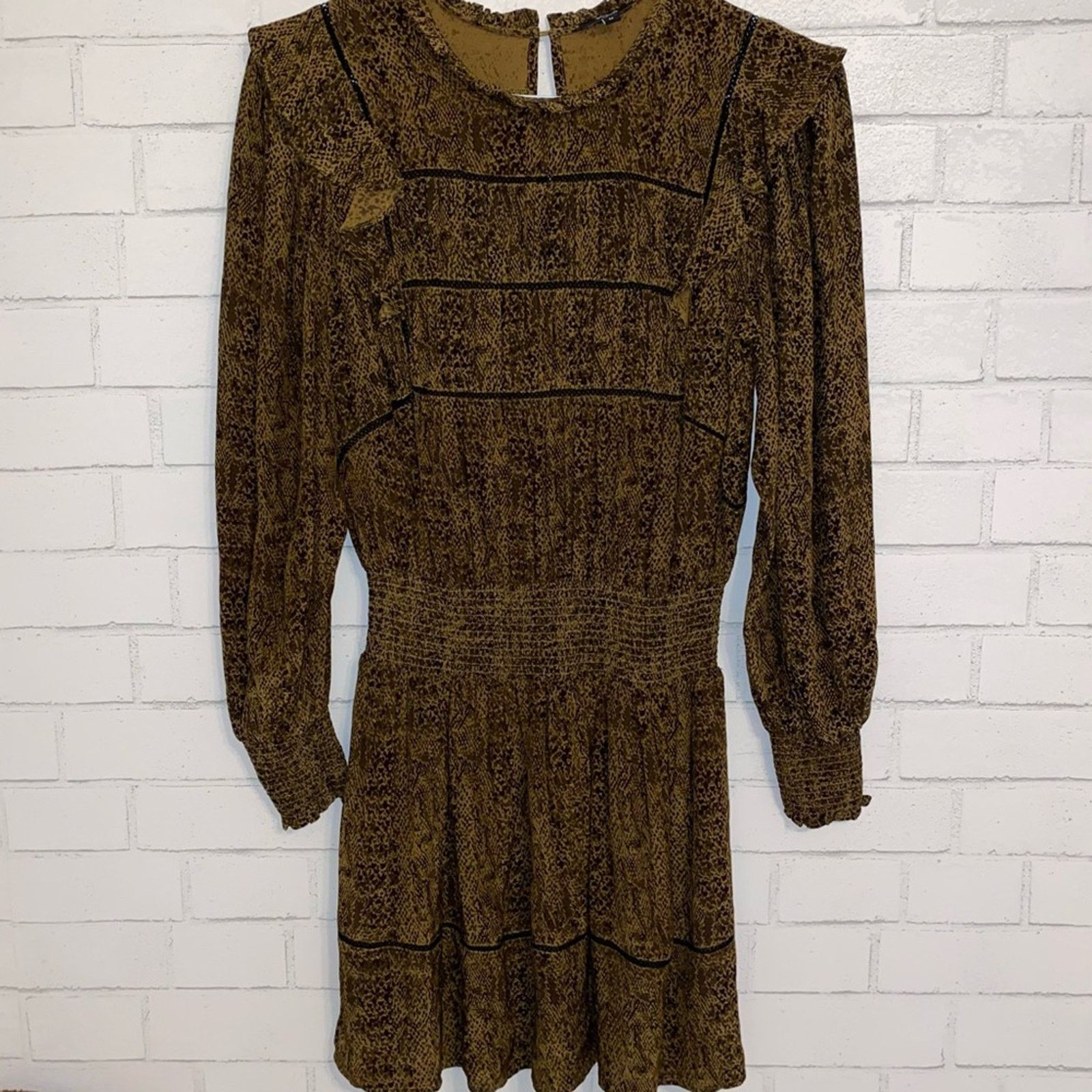 Rails Rails $228 Faren Sepia Python Mini Dress Size Medium EUC Size M / US 6-8 / IT 42-44 - 5 Thumbnail
