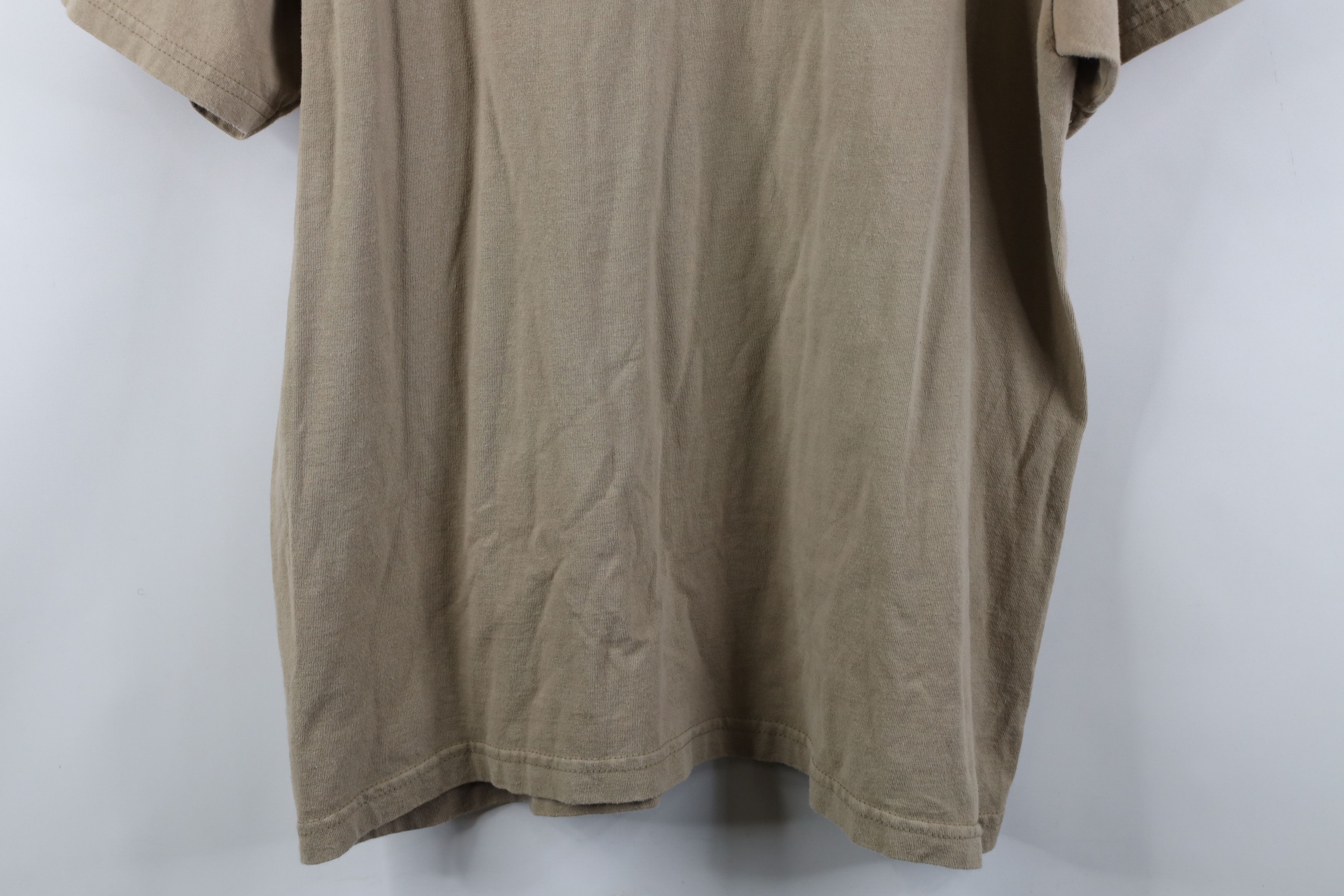 Vintage Vintage 90s Streetwear Blank Cotton Short Sleeve T-Shirt Tan Size US XXL / EU 58 / 5 - 3 Thumbnail